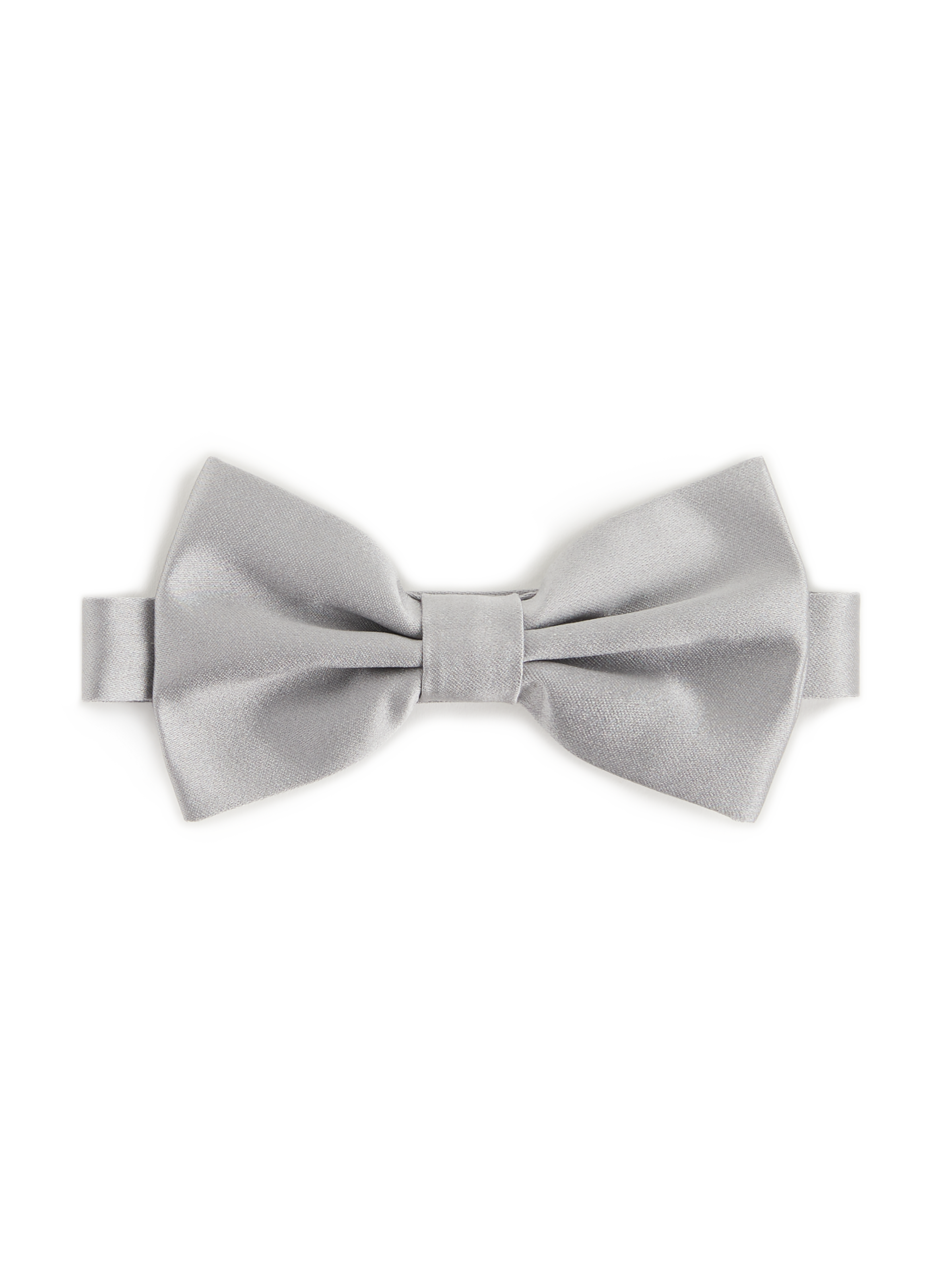 AU PRINTEMPS PARIS Noeud papillon en satin de soie Argent