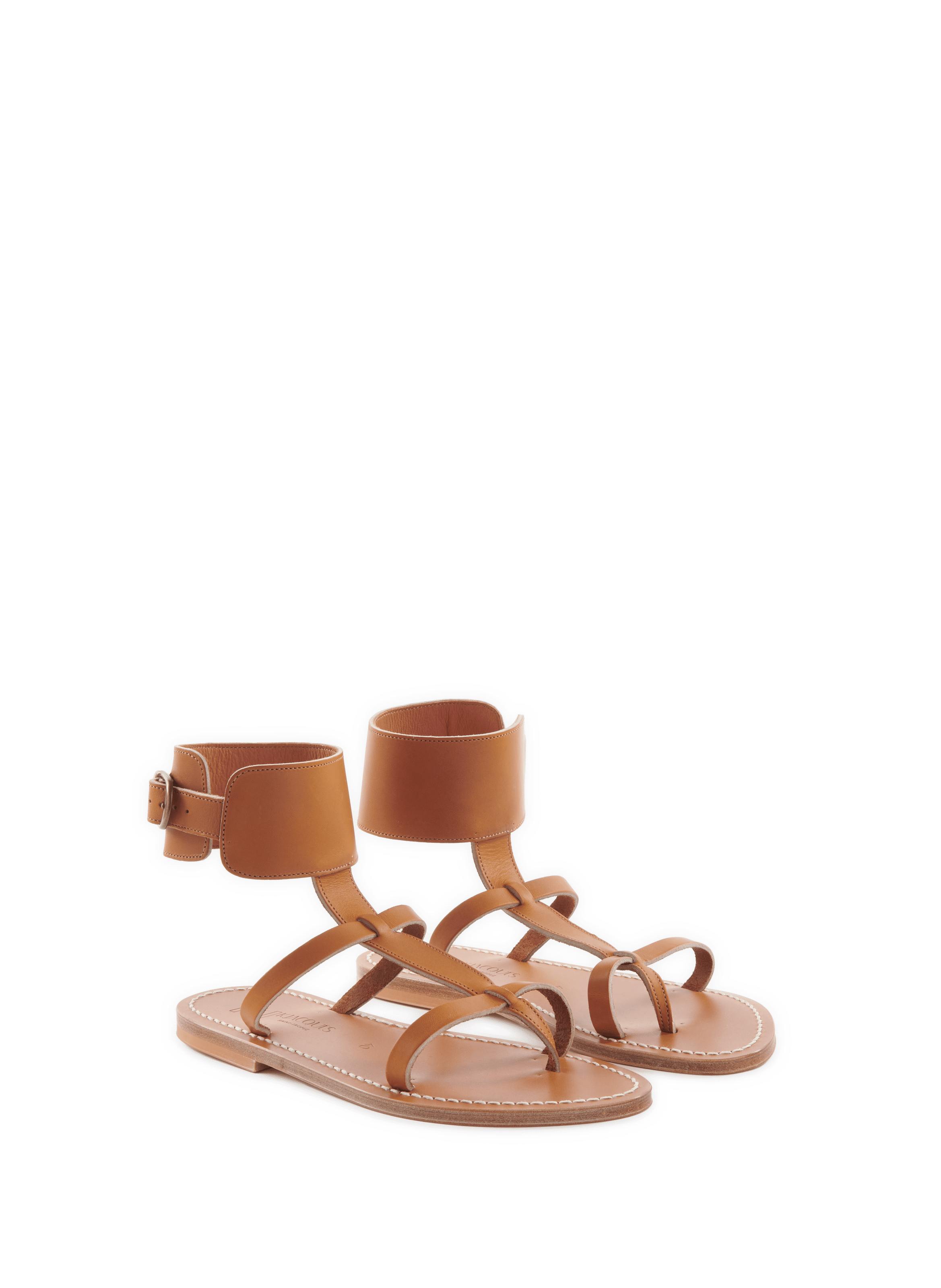 Sandales Caravelle en cuir K. JACQUES Marron