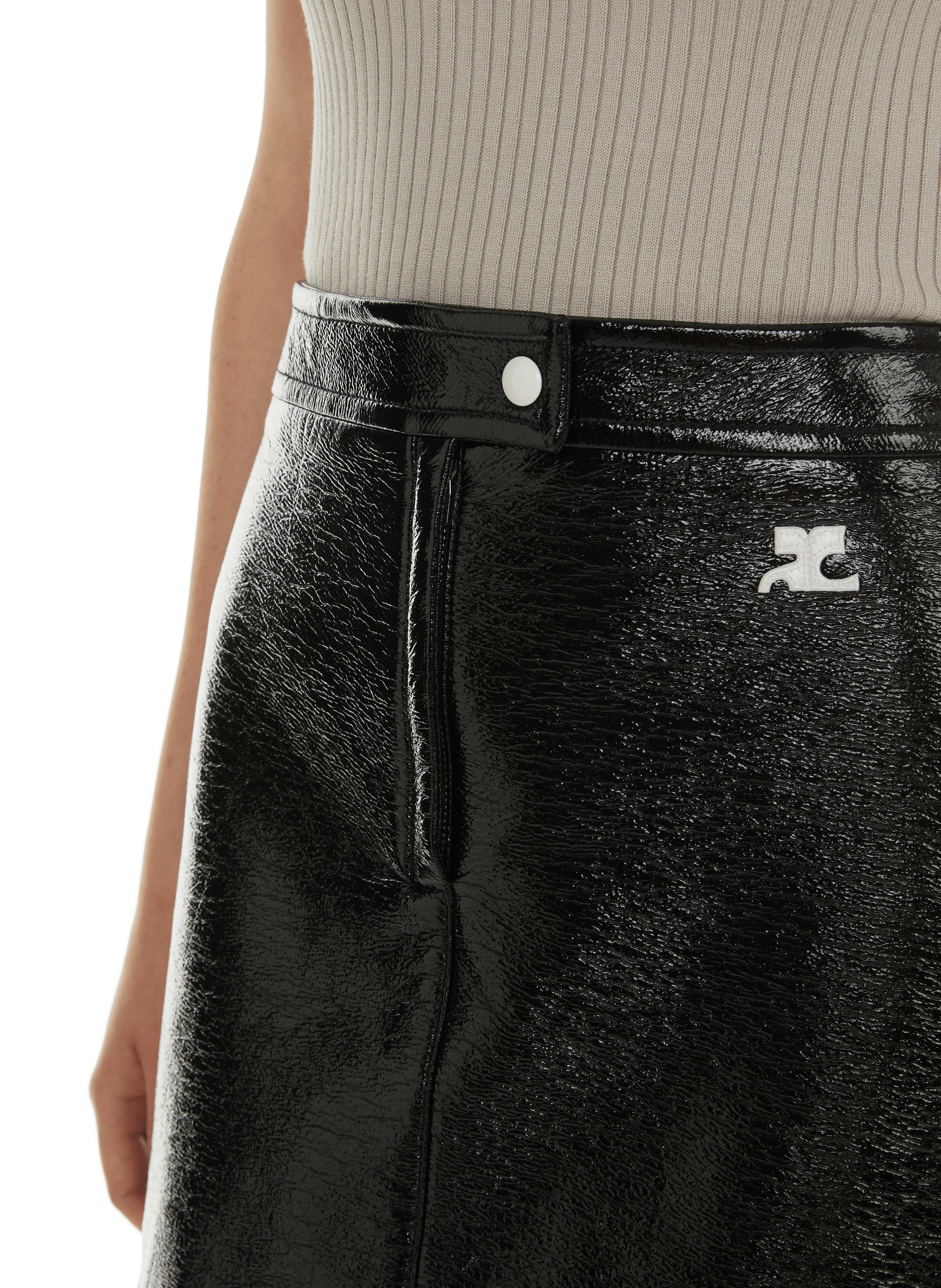 Reedition vinyl mini skirt COURRÈGES Black