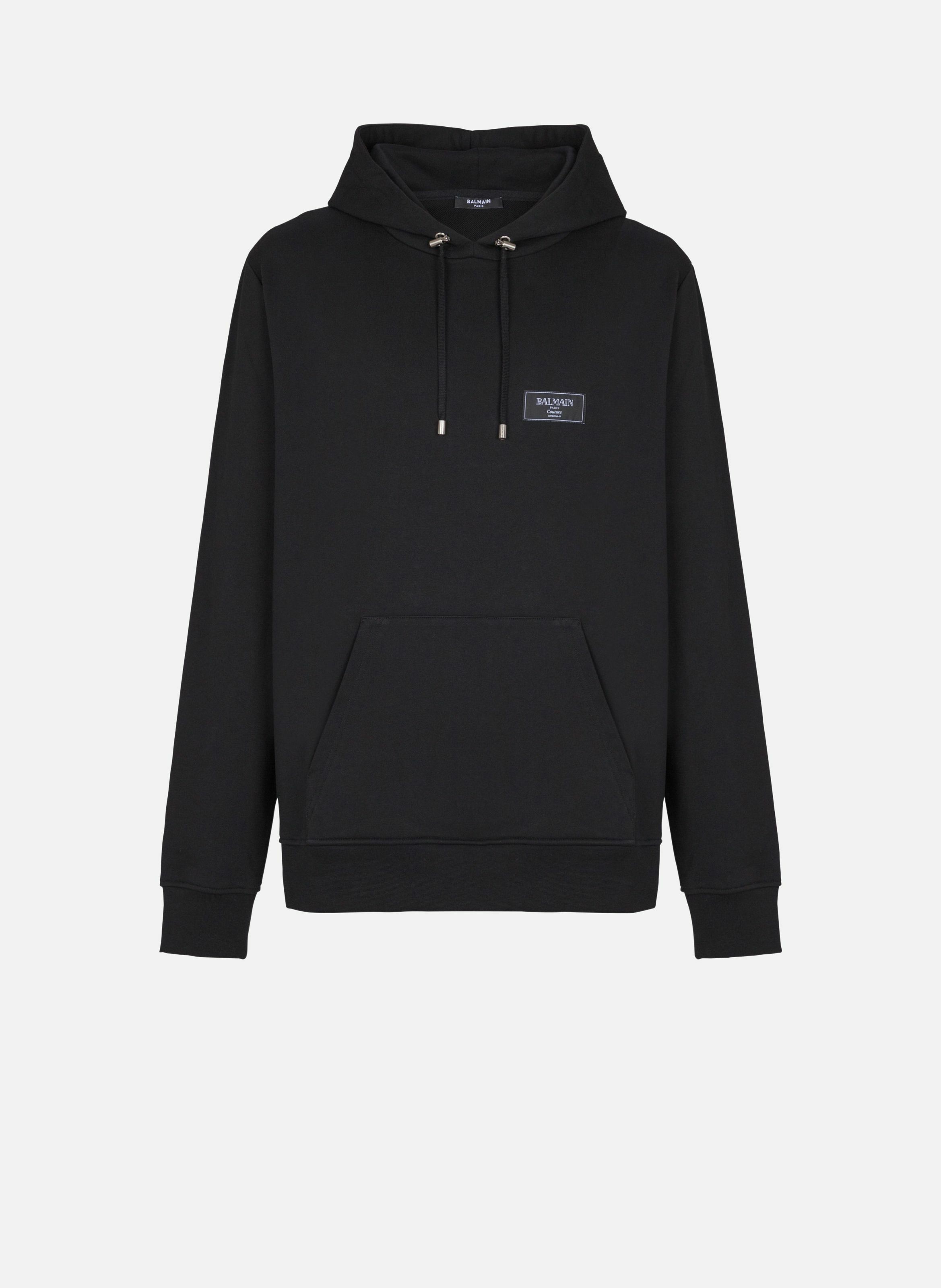 Hoodie à étiquette balmain couture BALMAIN Noir