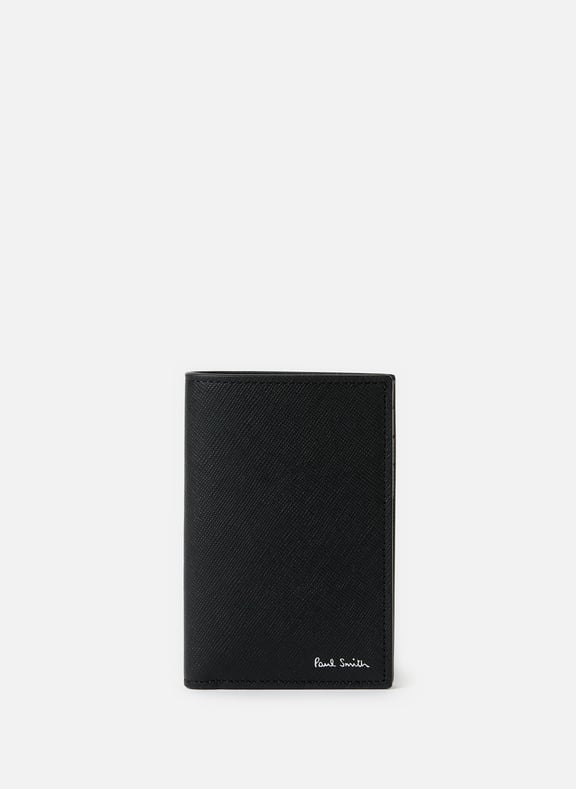 Printed leather card holder Black by PAUL SMITH PAUL SMITH Printed leather card holder Black
