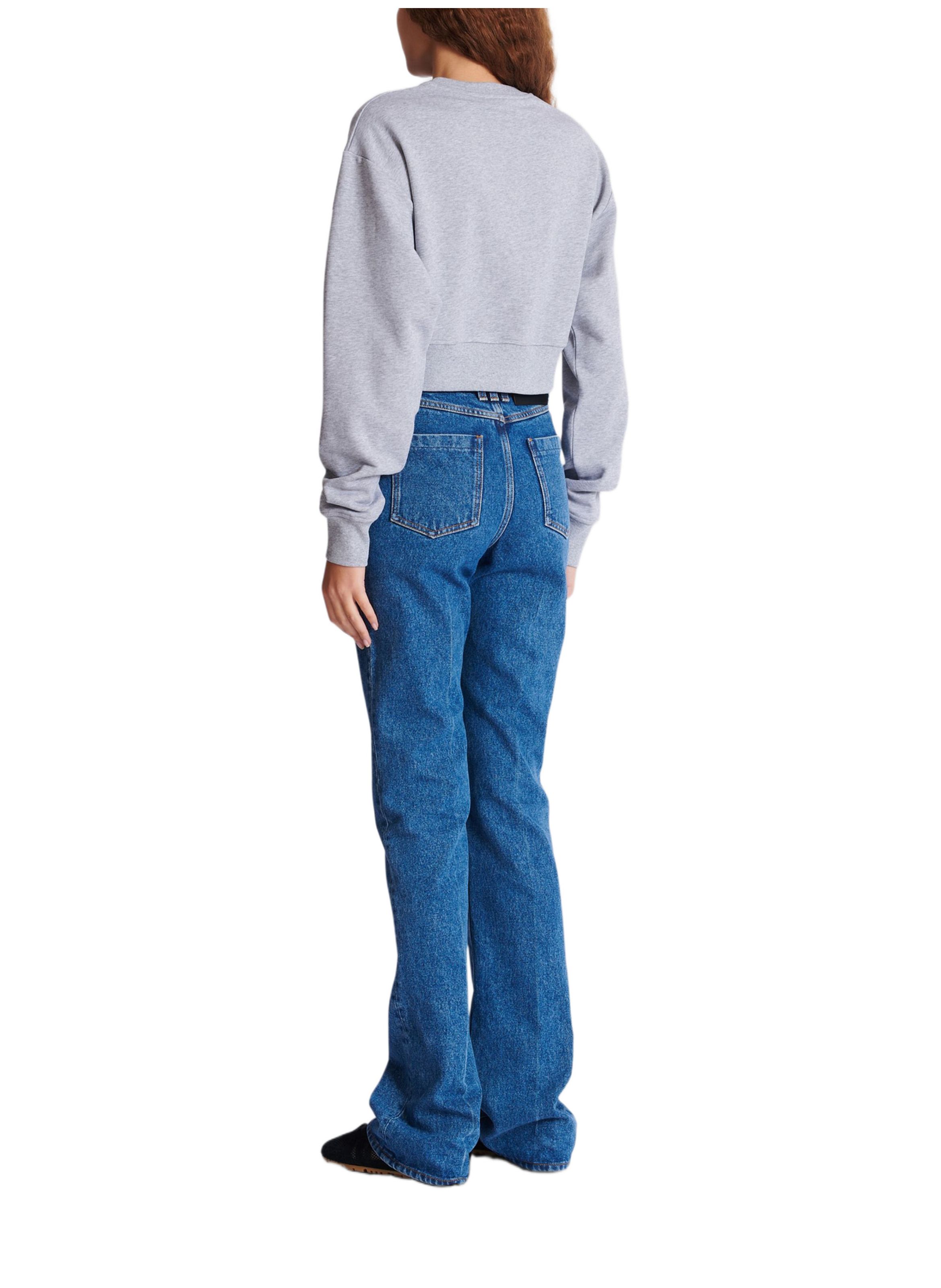 Sweat-shirt à col ras du cou imprimé balmain BALMAIN Gris