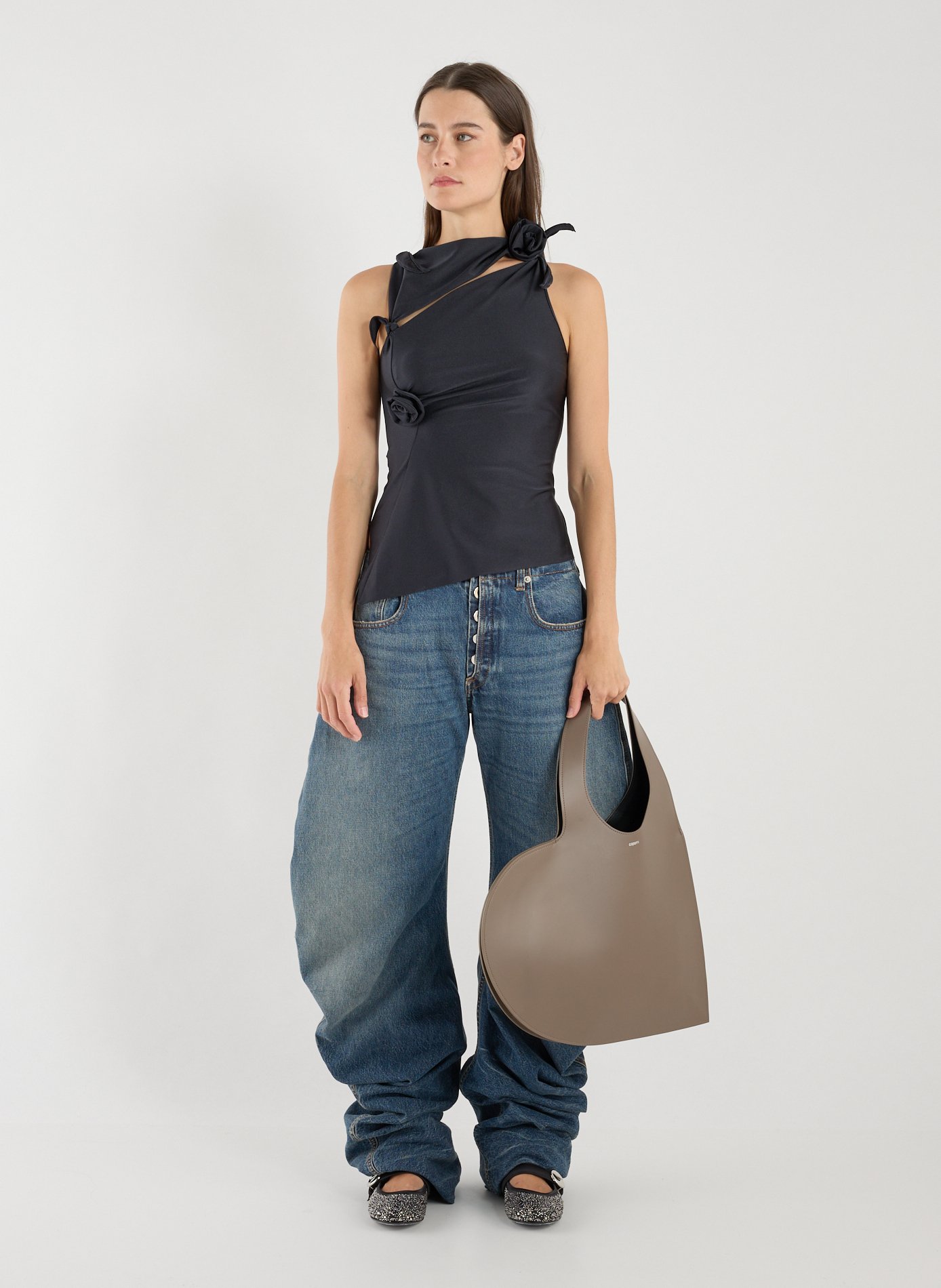 Sleeveless floral top COPERNI Black