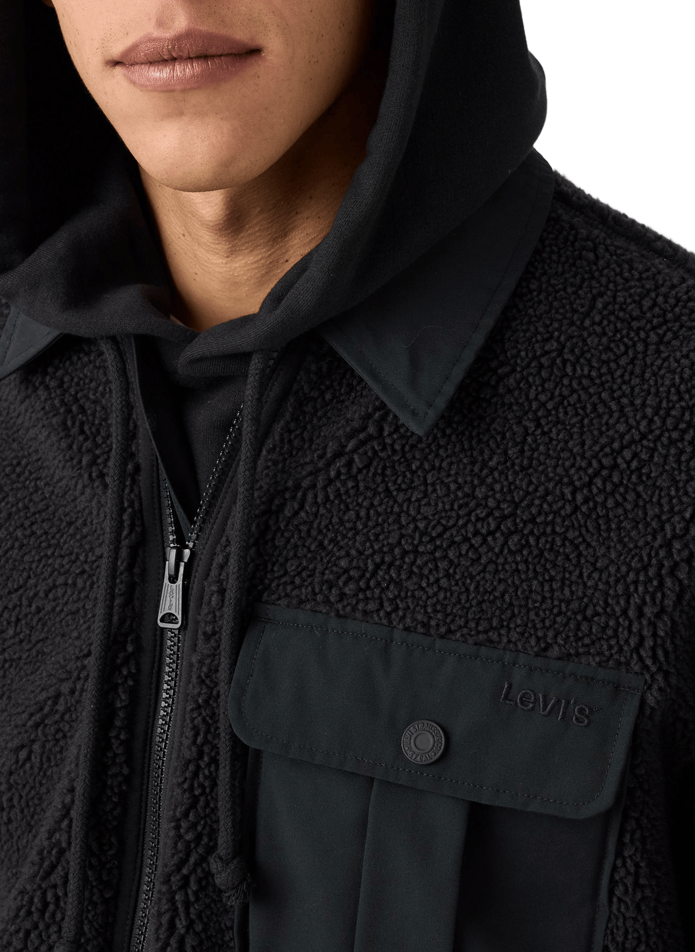 Manteau shearling col classique LEVI&#039;S Noir
