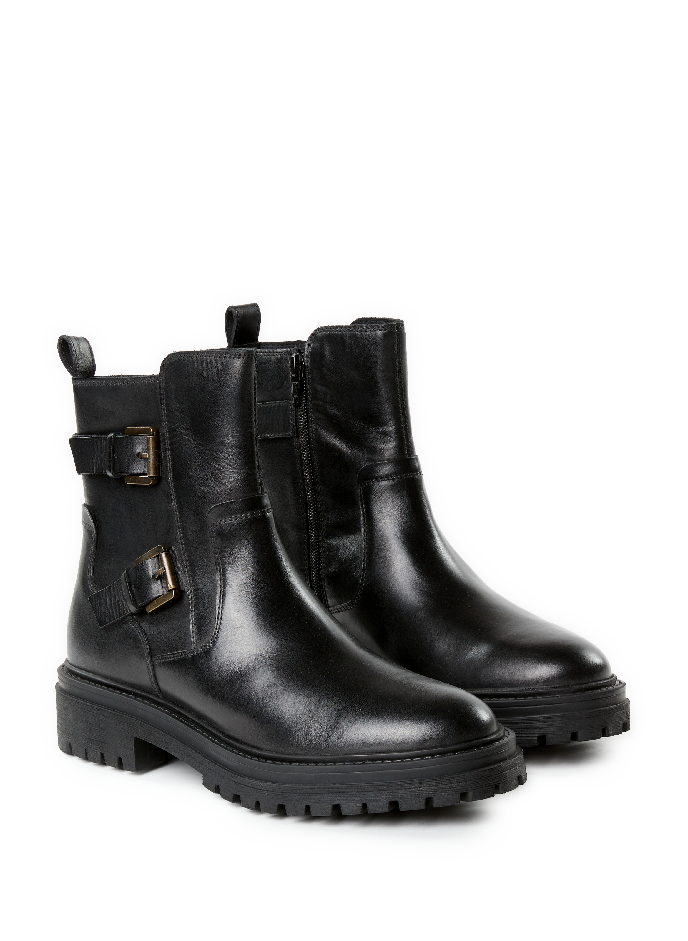 Iridea leather ankle boots GEOX Black