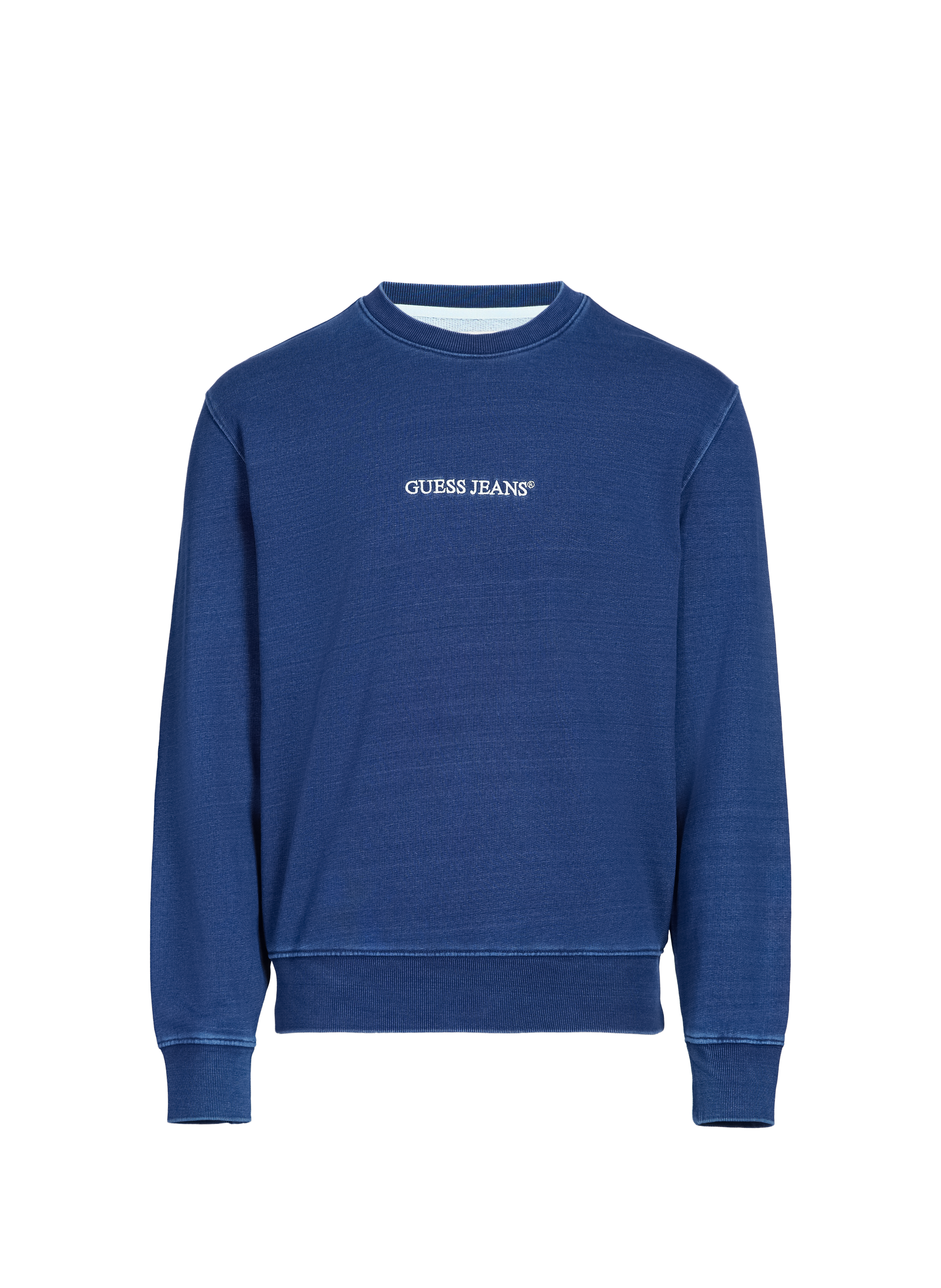 Sweat col rond en coton GUESS Bleu