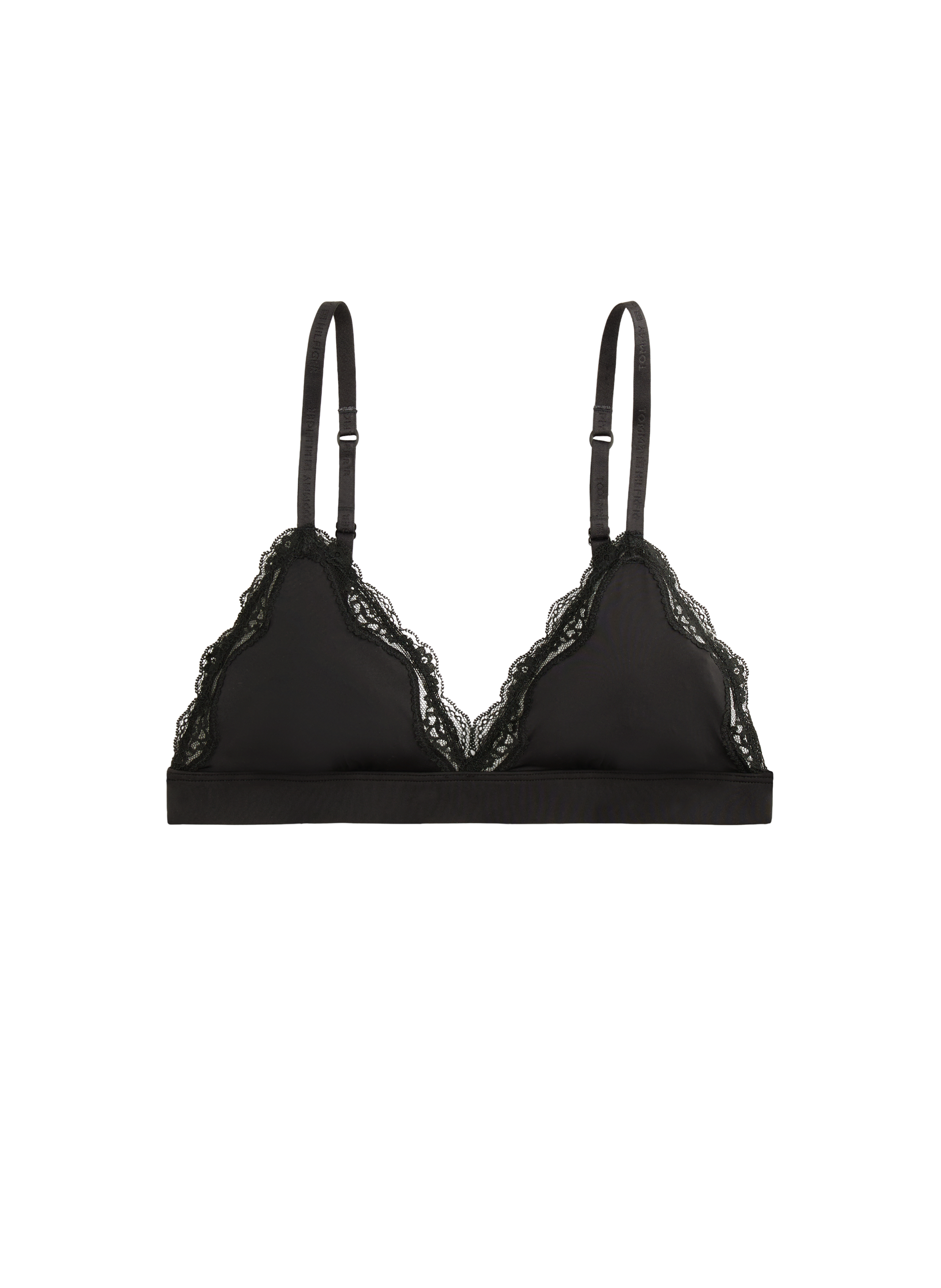 TOMMY HILFIGER Triangle lace bralette Black