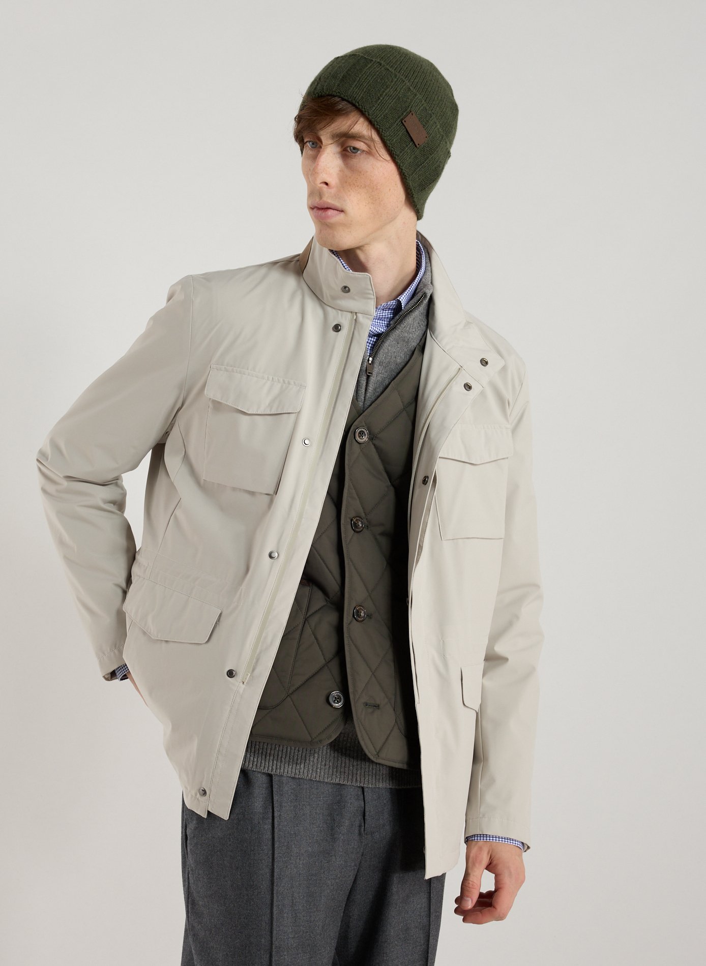 HACKETT Lightweight straight-fit jacket Beige