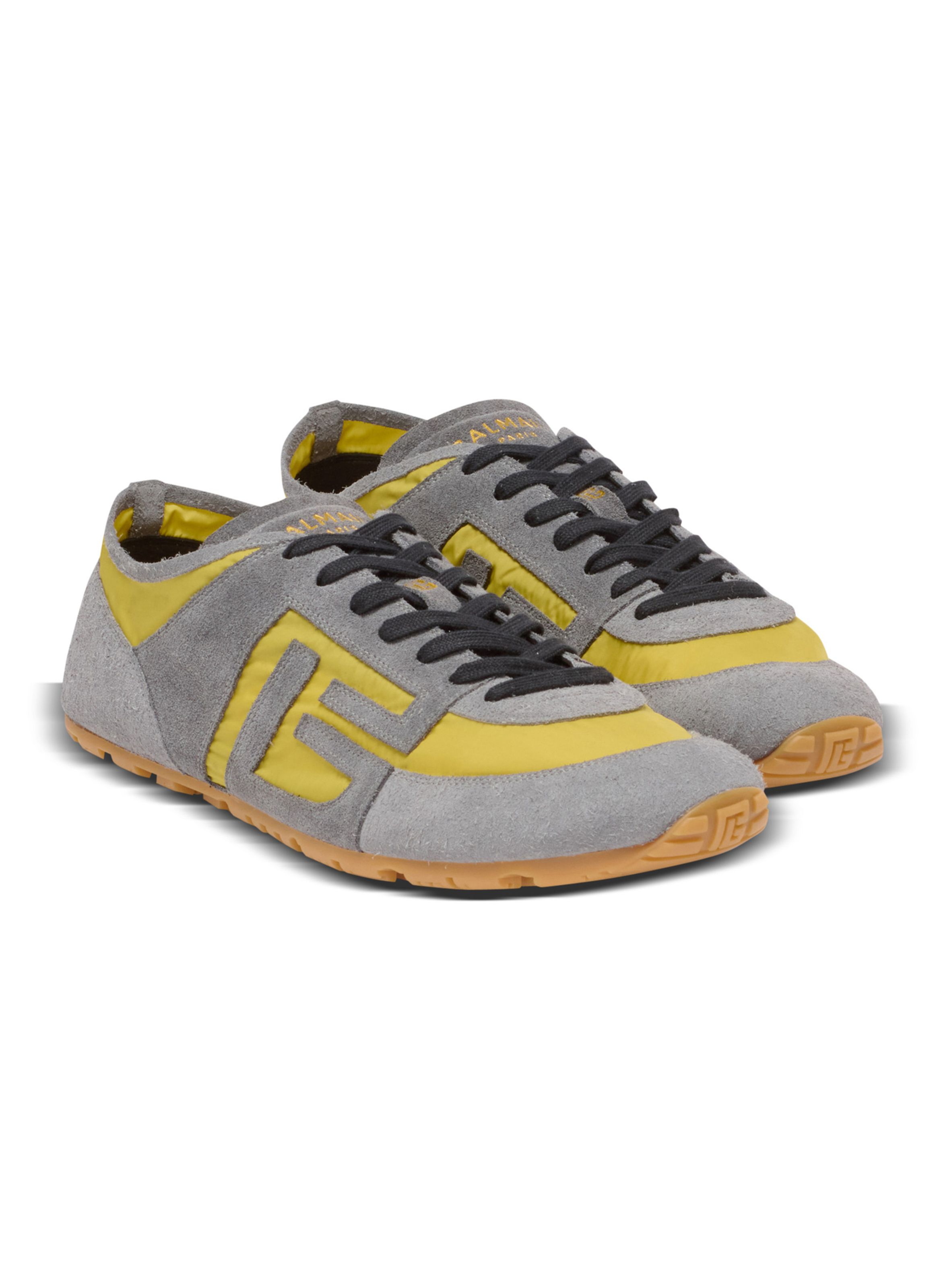 Baskets racer 45 en daim et nylon BALMAIN Jaune