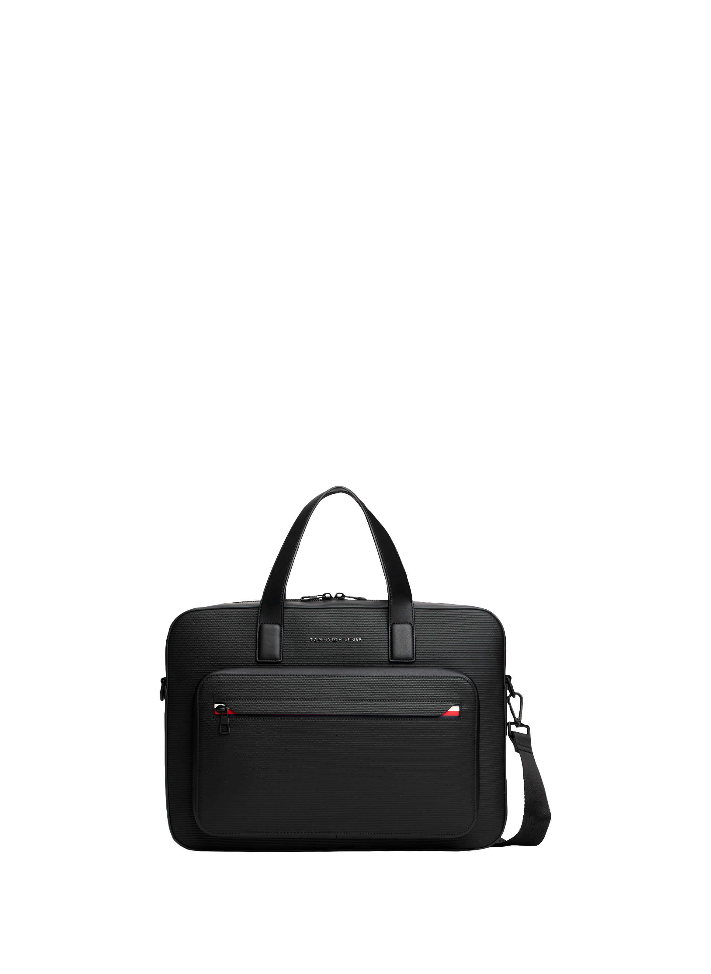 Faux leather laptop bag TOMMY HILFIGER Black