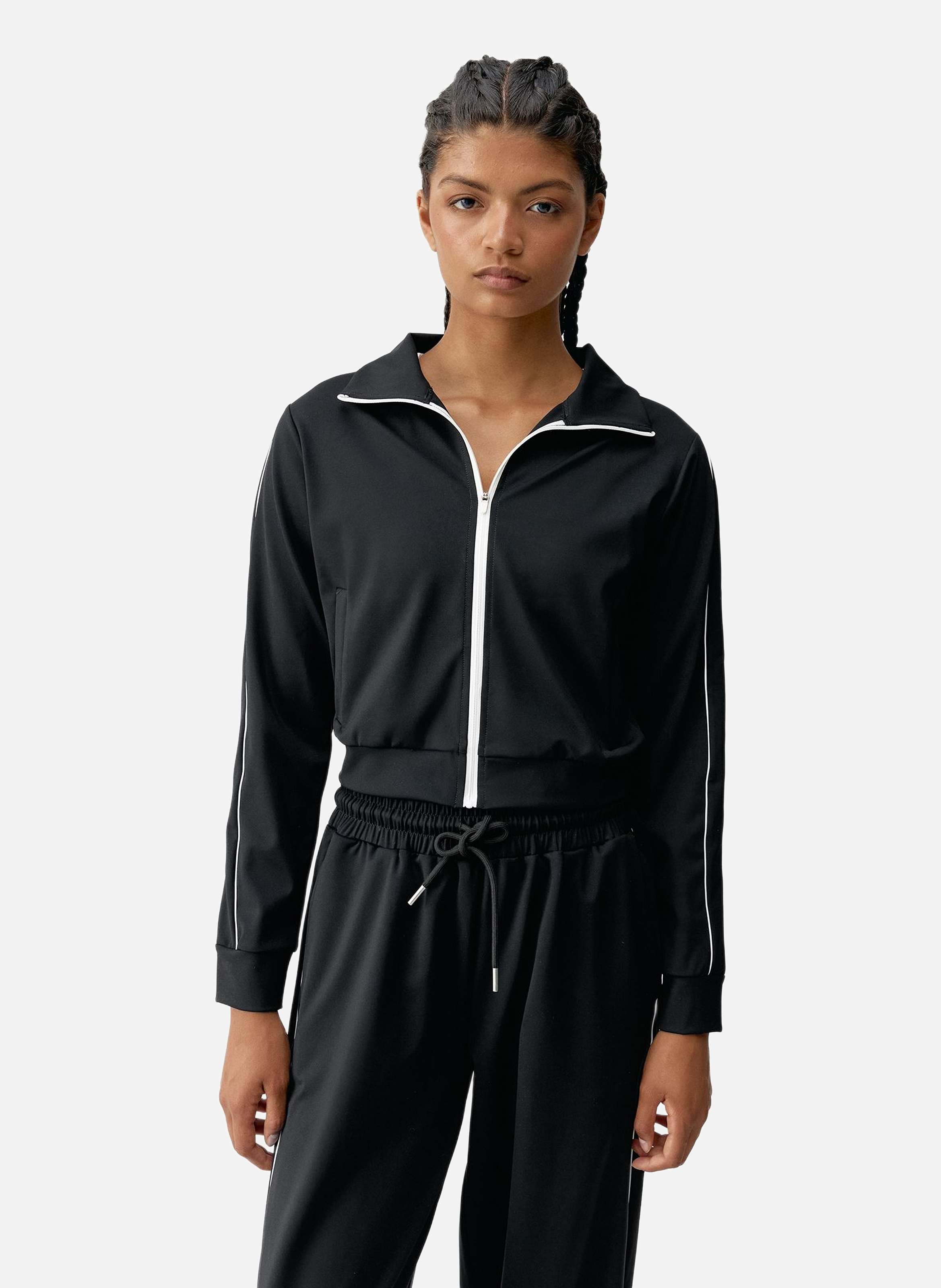BORN LIVING YOGA Veste de sport zippée performance athleisure urban Noir