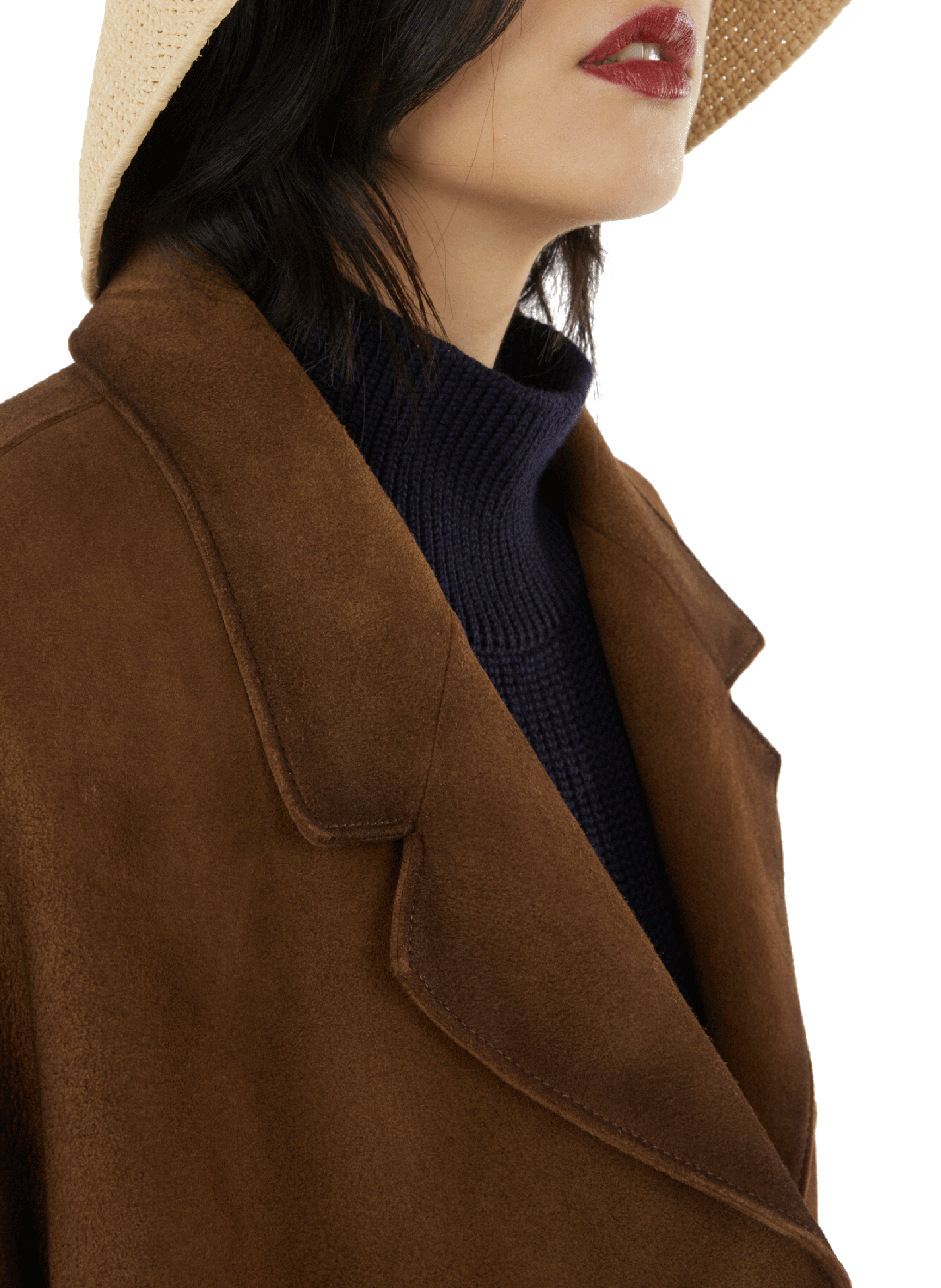 Manteau en cuir d&#039;agneau PRADA Marron