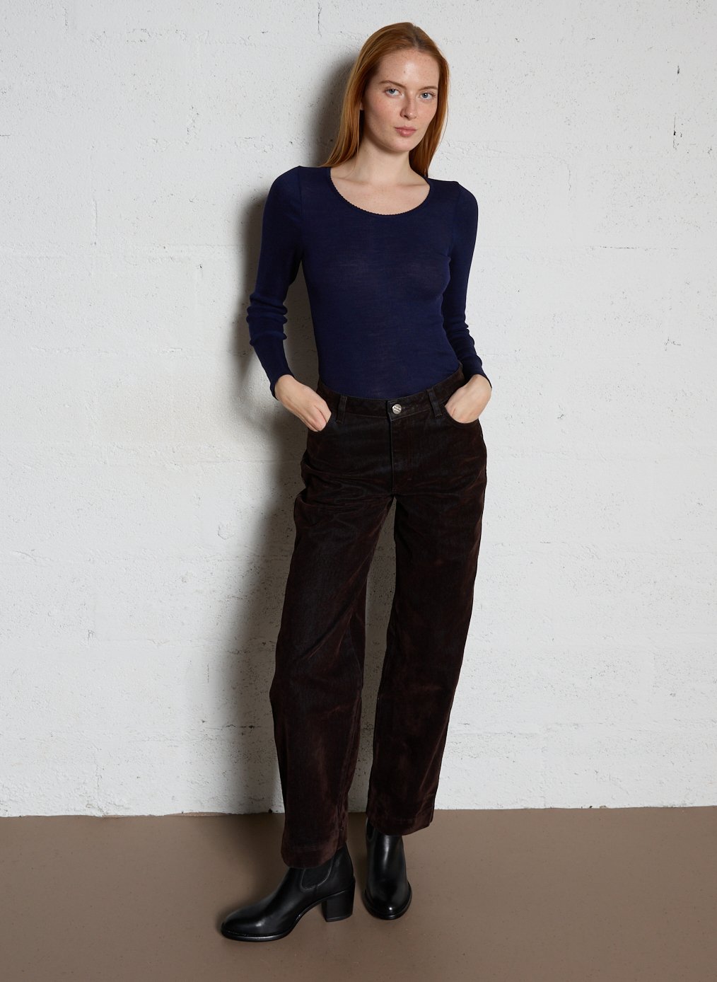 Tee-shirt manches longues uni ARMOR-LUX Bleu