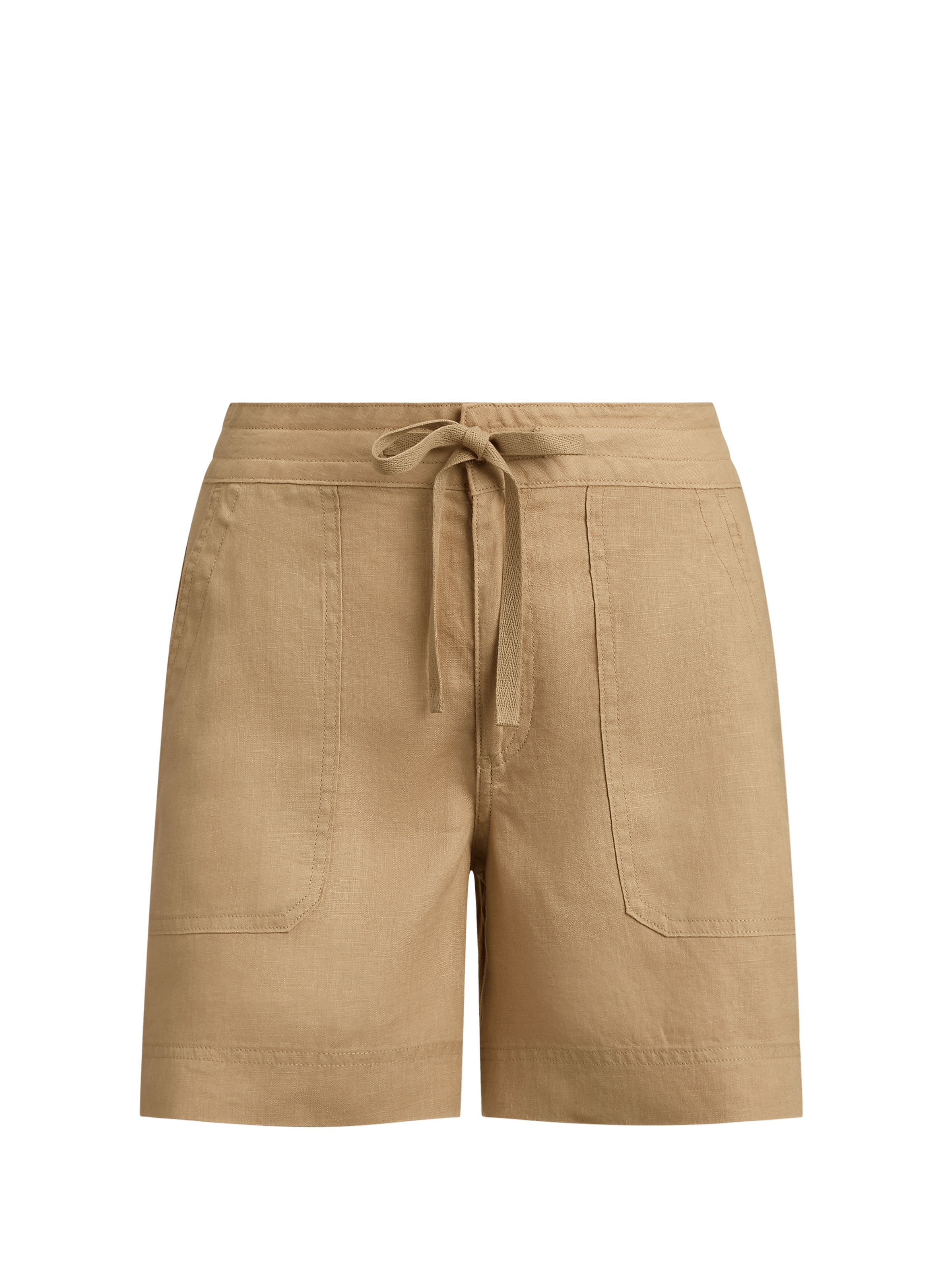 Short uni en lin LAUREN Beige