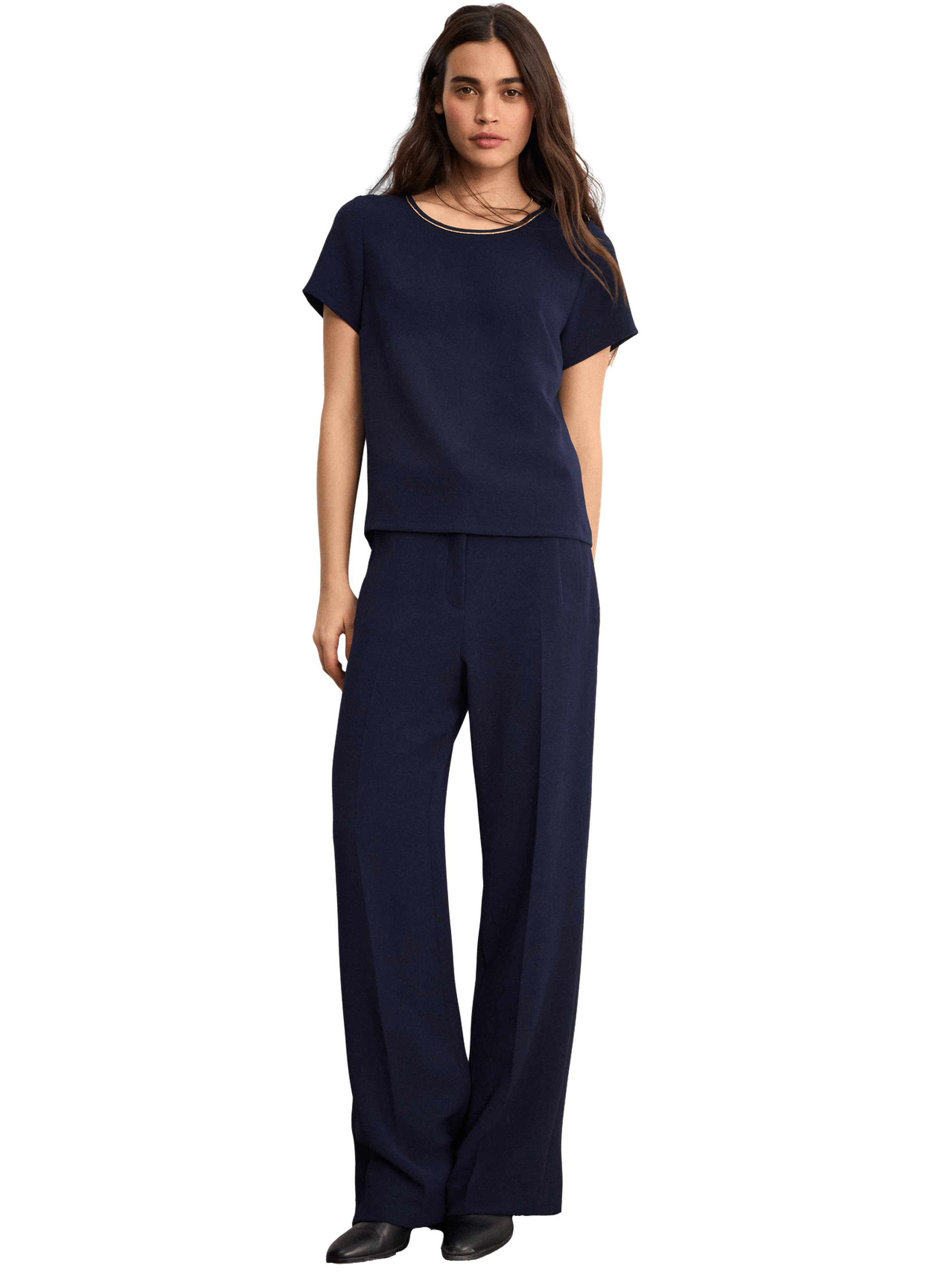 Top fluide à col lurex - carine PABLO Bleu