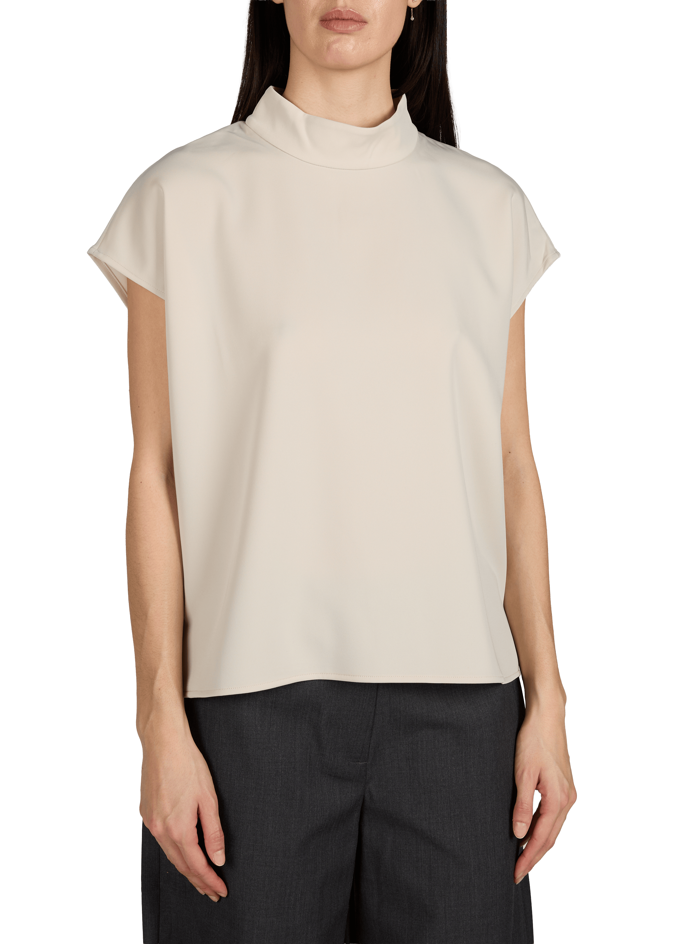 Oversized high-neck top SAMSOE SAMSOE Beige