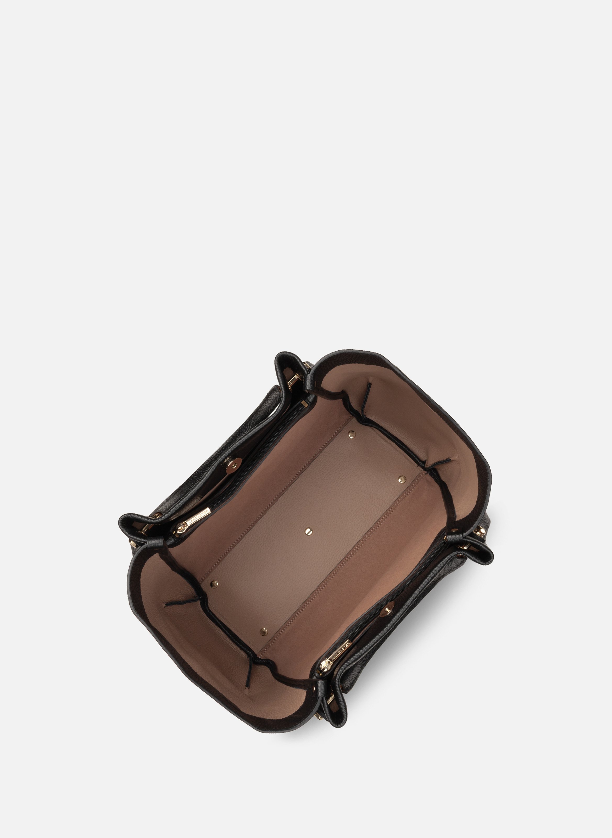 Très grand sac cabas épaule - foulonné double louisa LANCASTER Noir