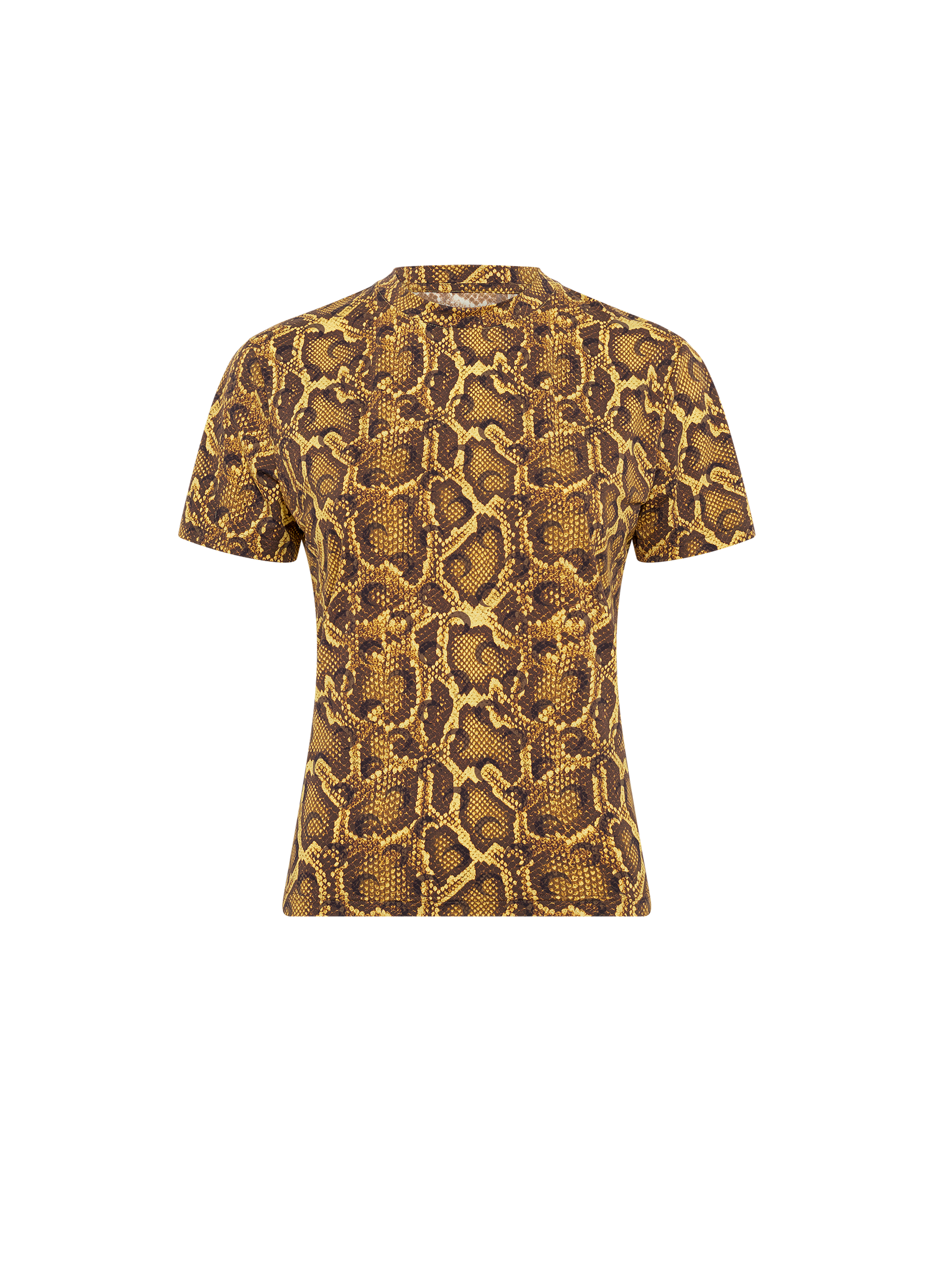 Python printed jersey short sleeves crewneck top unisex MARINE SERRE Yellow