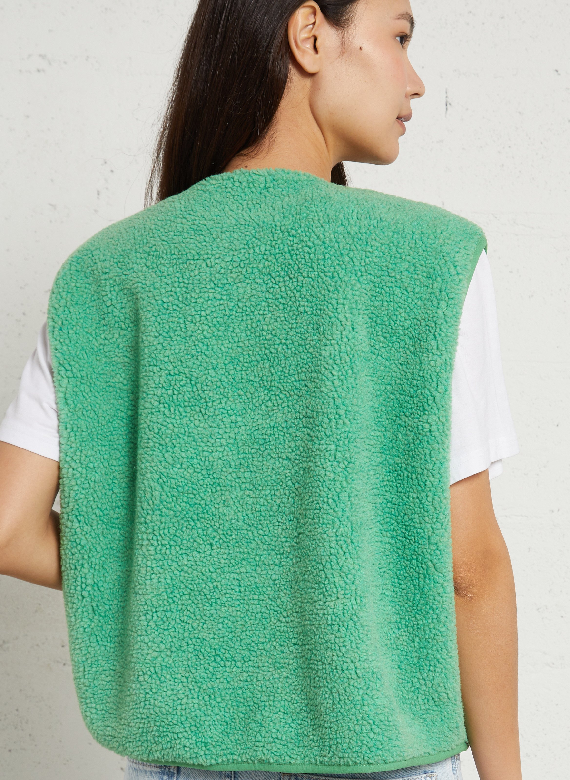 Gilet col rond molletonné sans manches hoktown Vert