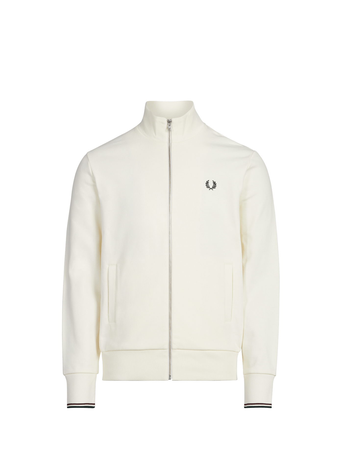 Zip-up high-neck cotton sweatshirt FRED PERRY Beige