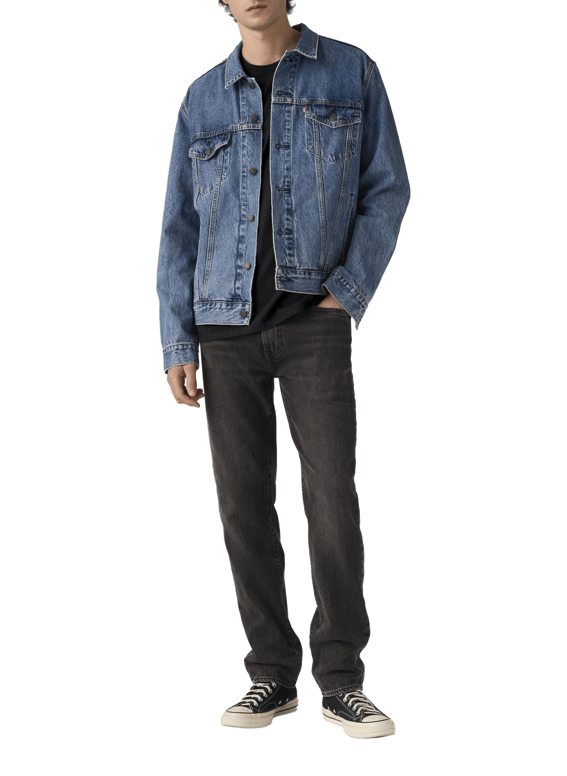 Jean droit en coton mélangé LEVI'S Noir