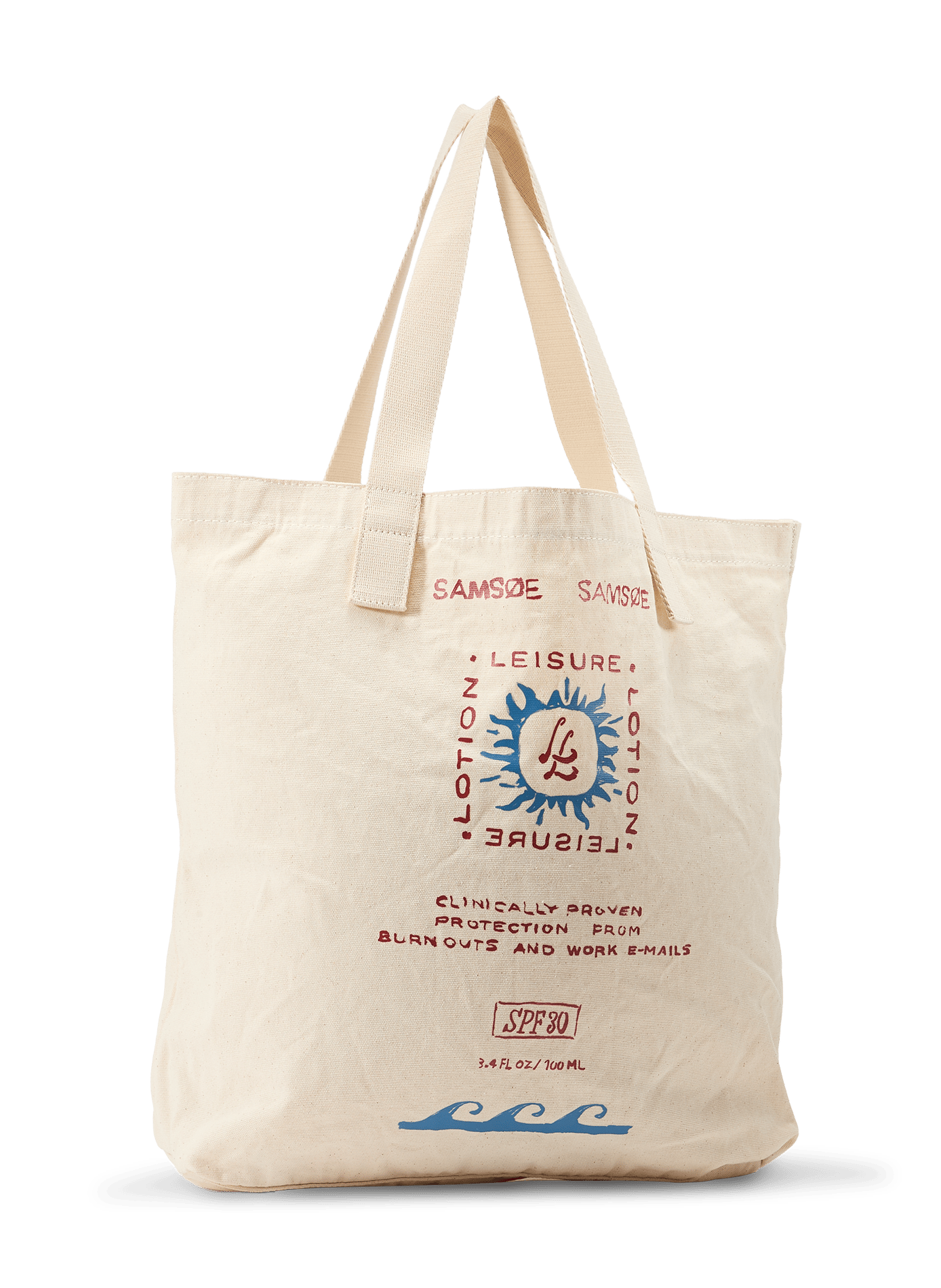 SAGERGEI printed cotton canvas tote bag SAMSOE SAMSOE Beige