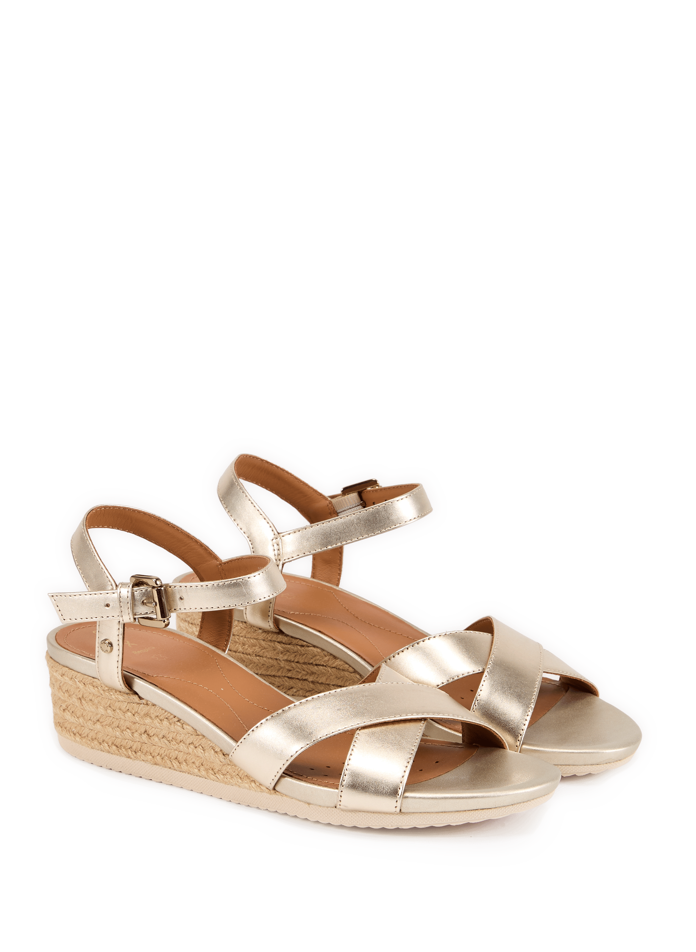 Sandales à talon Ischia Corda en cuir GEOX Doré