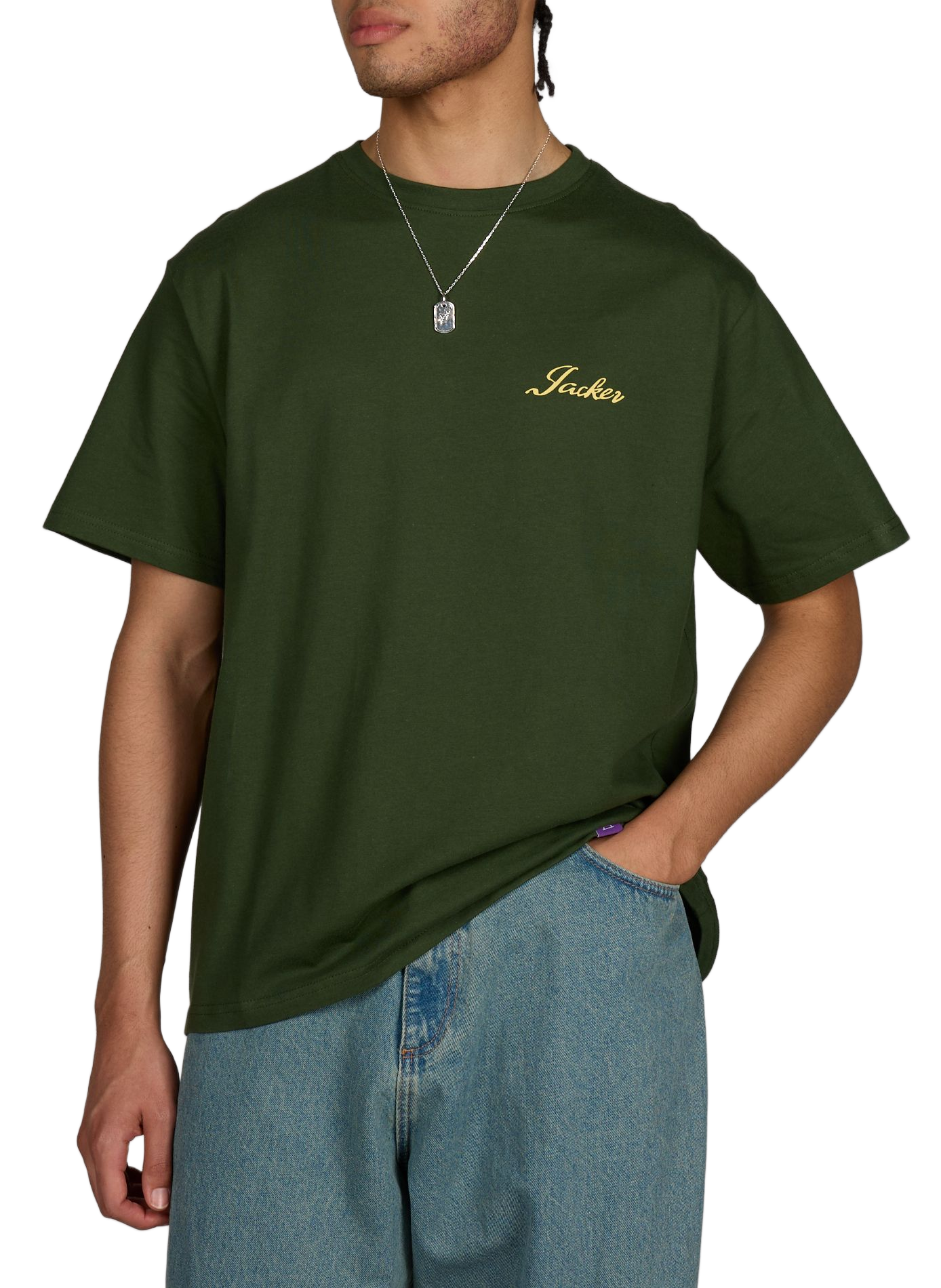 T-shirt à imprimé en coton JACKER. Vert