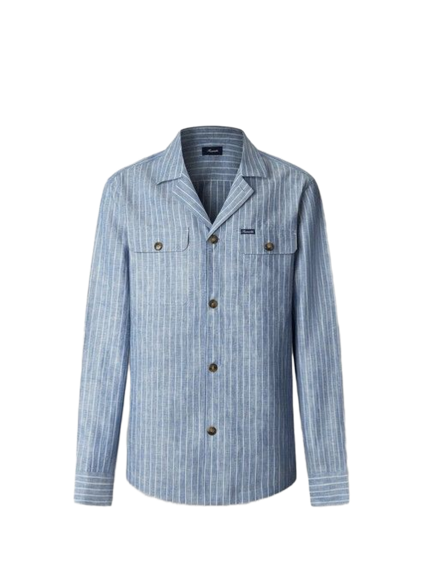 Striped straight linen shirt FACONNABLE Blue