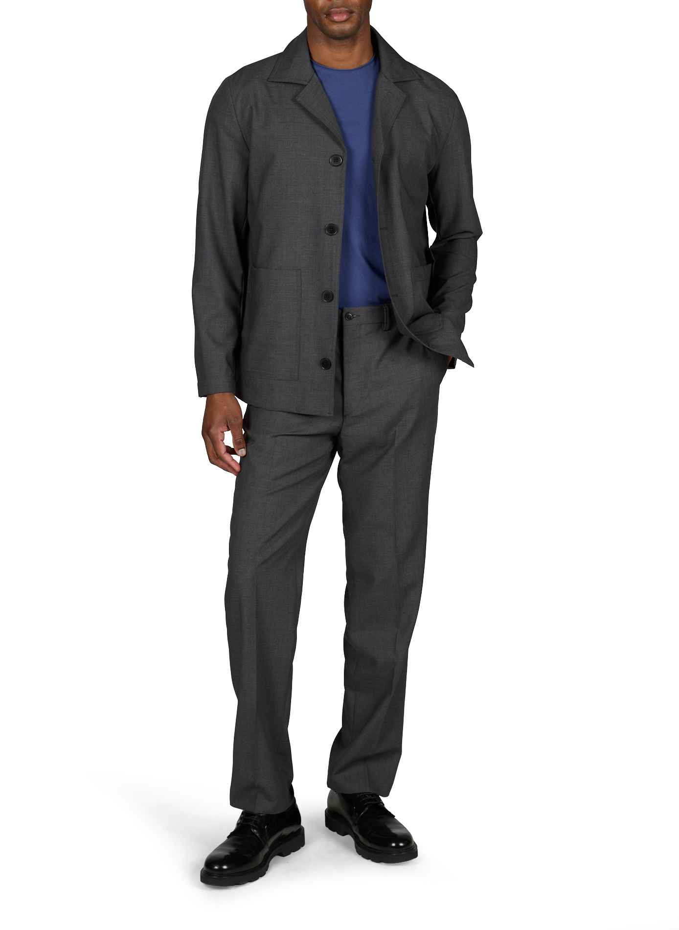 Wool virgin Cuban collar jacket LAFAURIE Grey
