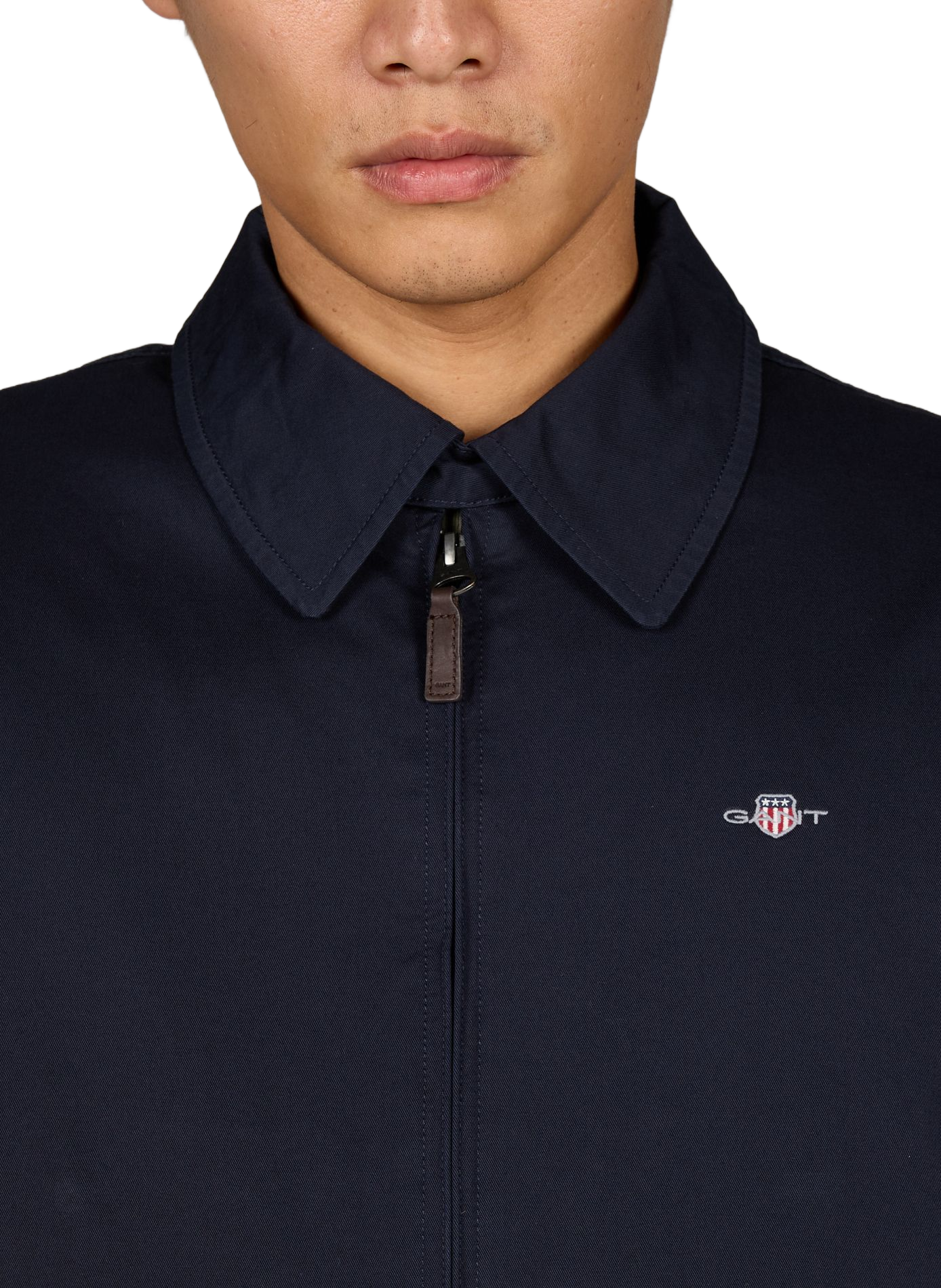 Logo cotton jacket GANT Blue