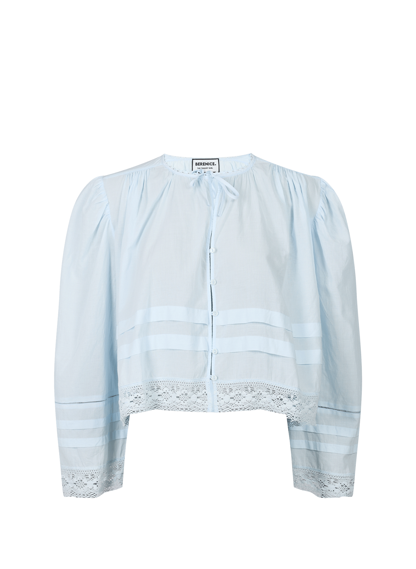 Camicia crop a maniche lunghe in cotone BERENICE Blu
