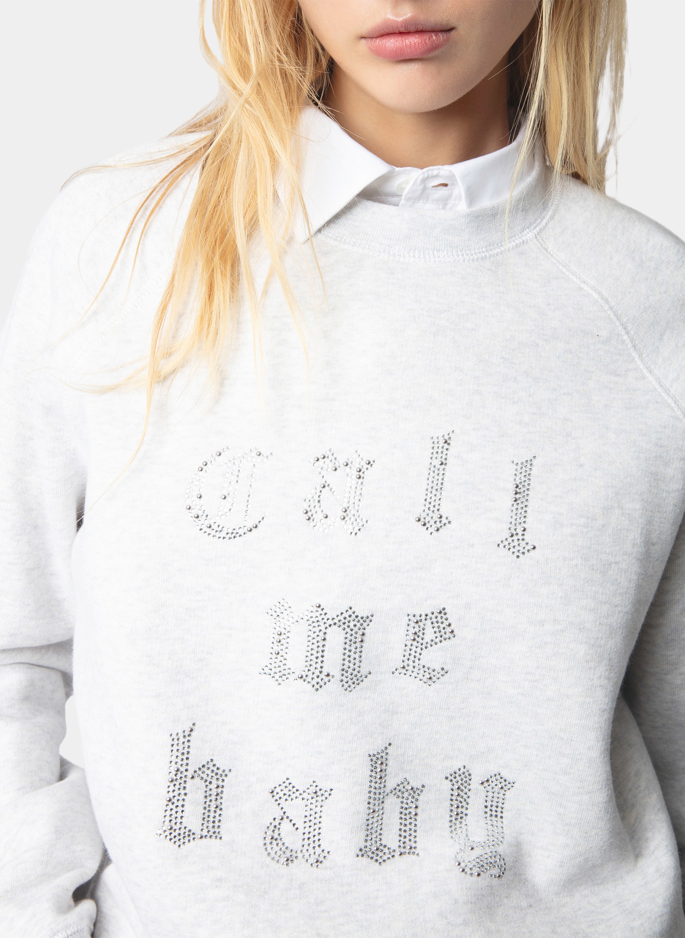 Sweat col rond en coton mélangé upper ZADIG&VOLTAIRE Gris
