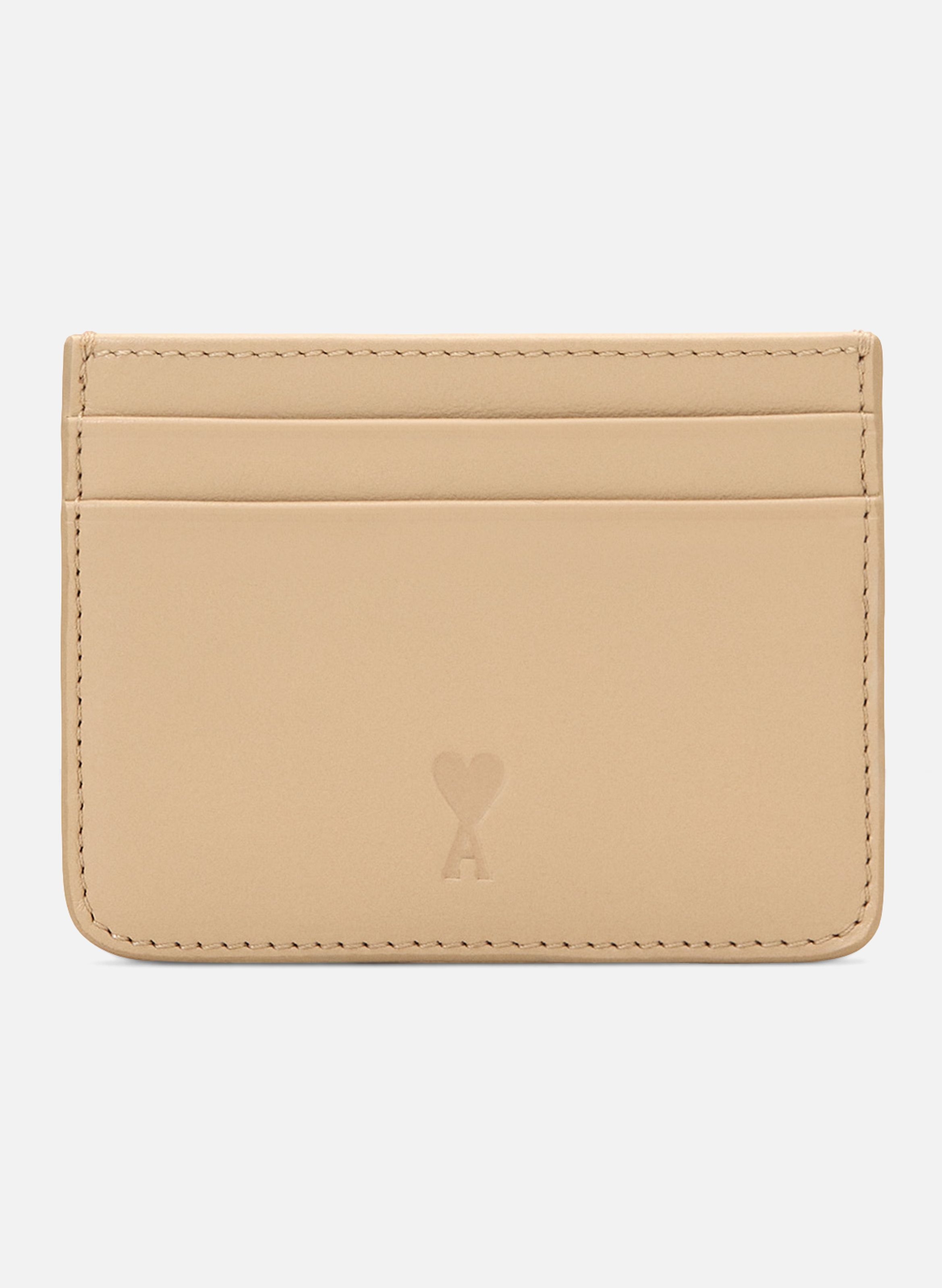 Porte-cartes unisexe en cuir de vachette ami de coeur AMI PARIS Beige