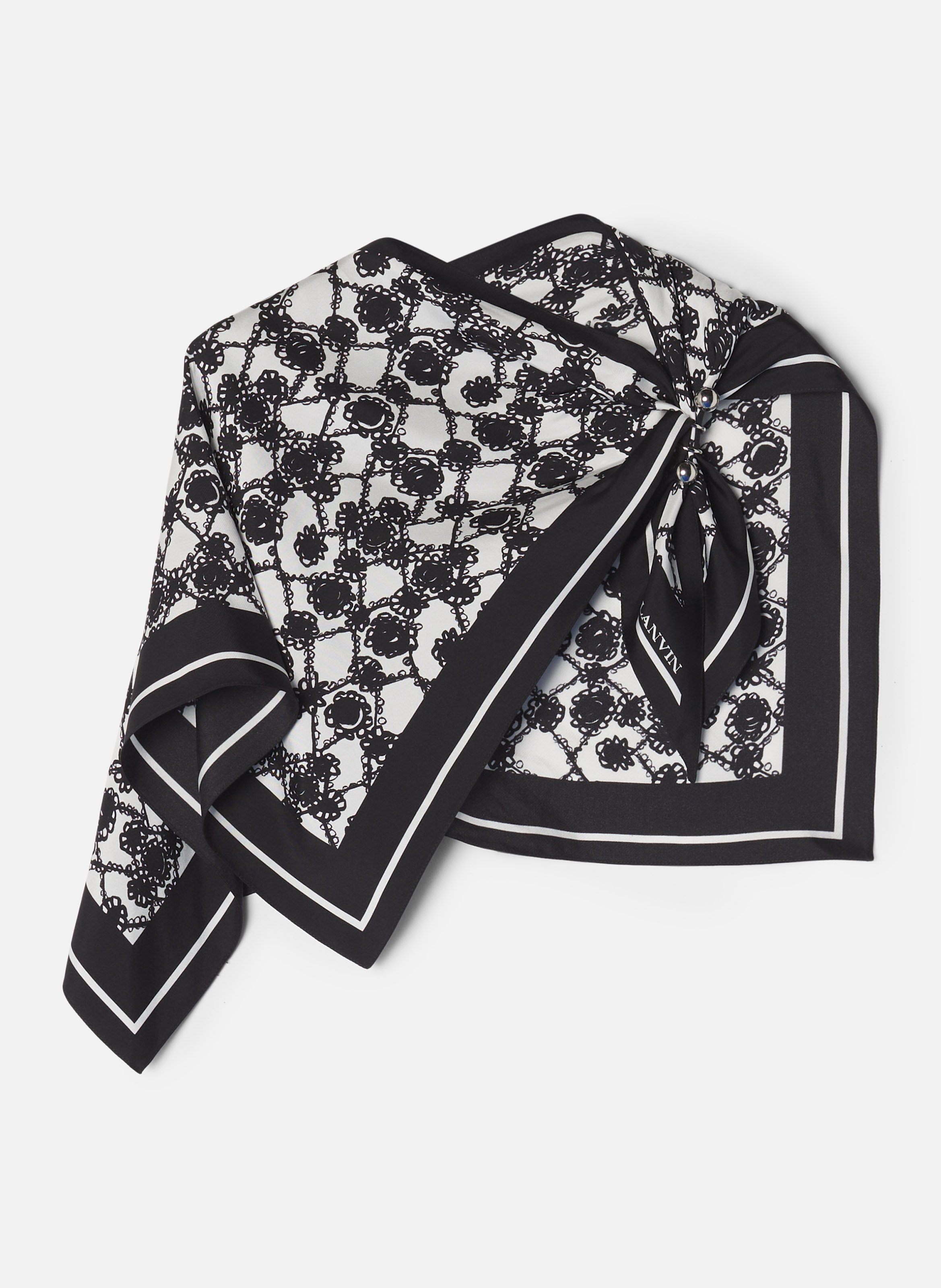 Top bijou motif marguerites LANVIN Blanc
