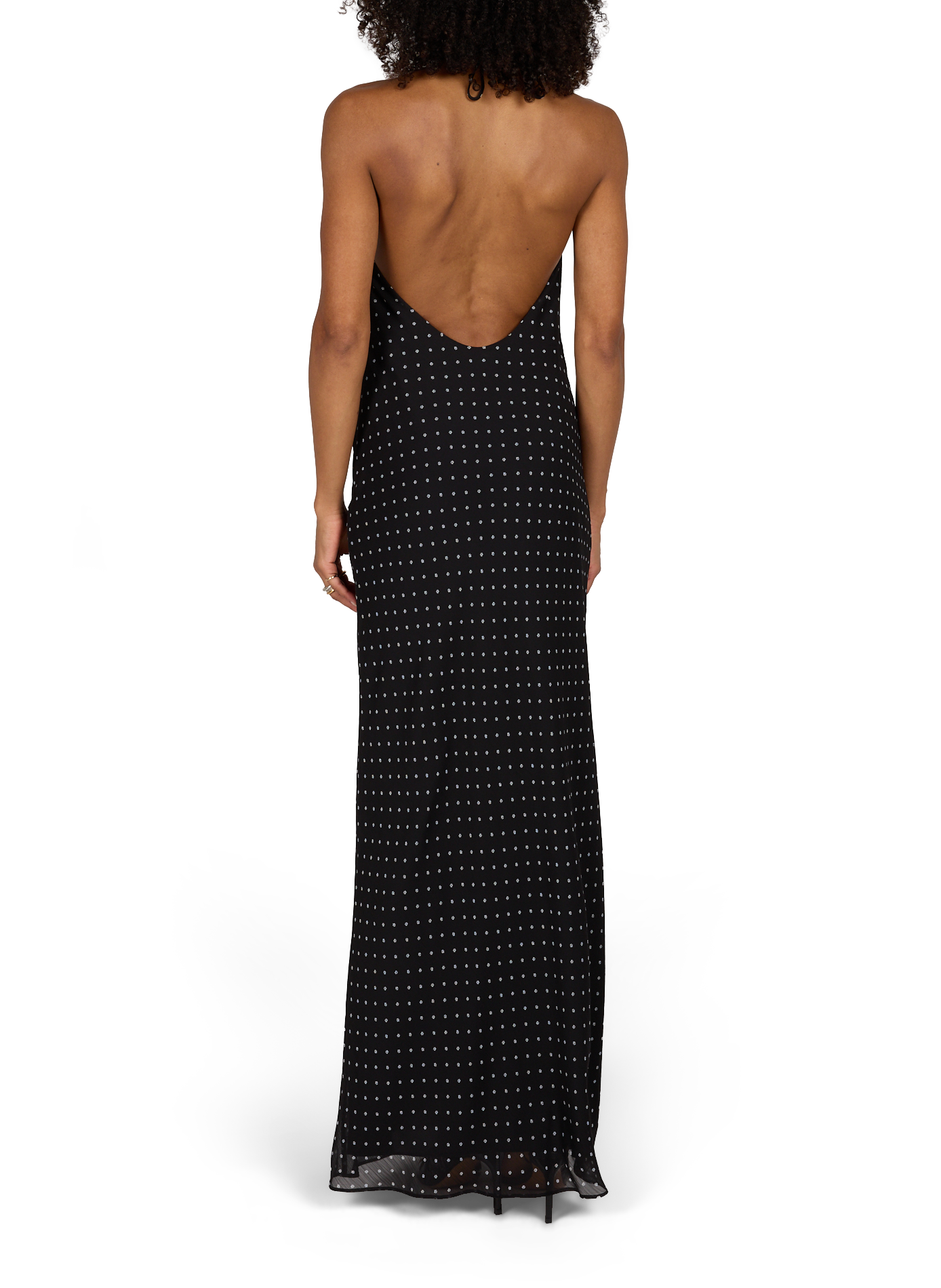 Sleeveless Floral Dress ROTATE Black