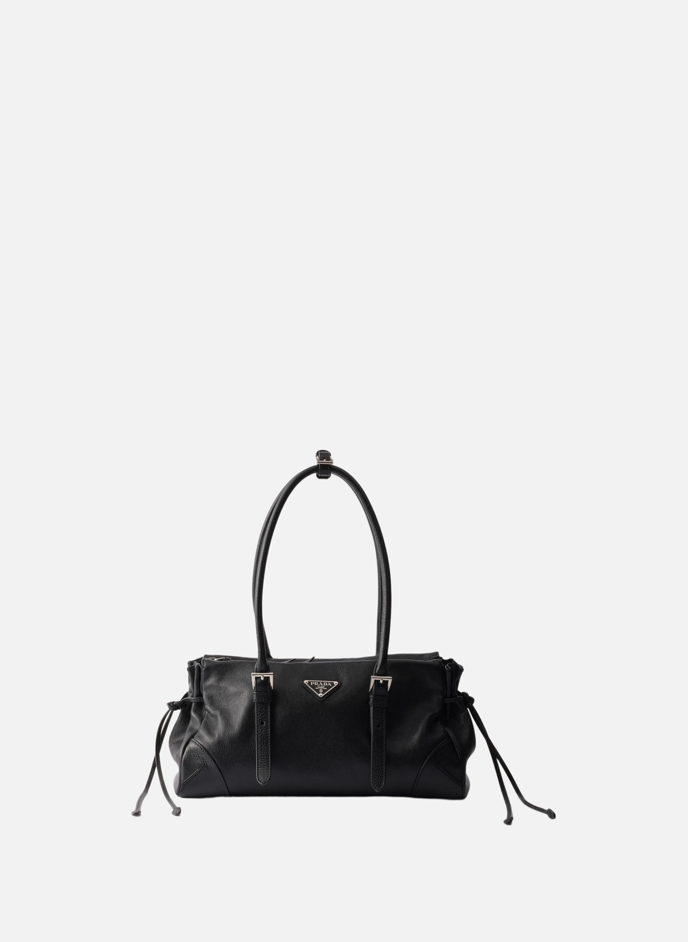 Cabas prada bonnie en cuir vieilli de taille moyen PRADA Noir