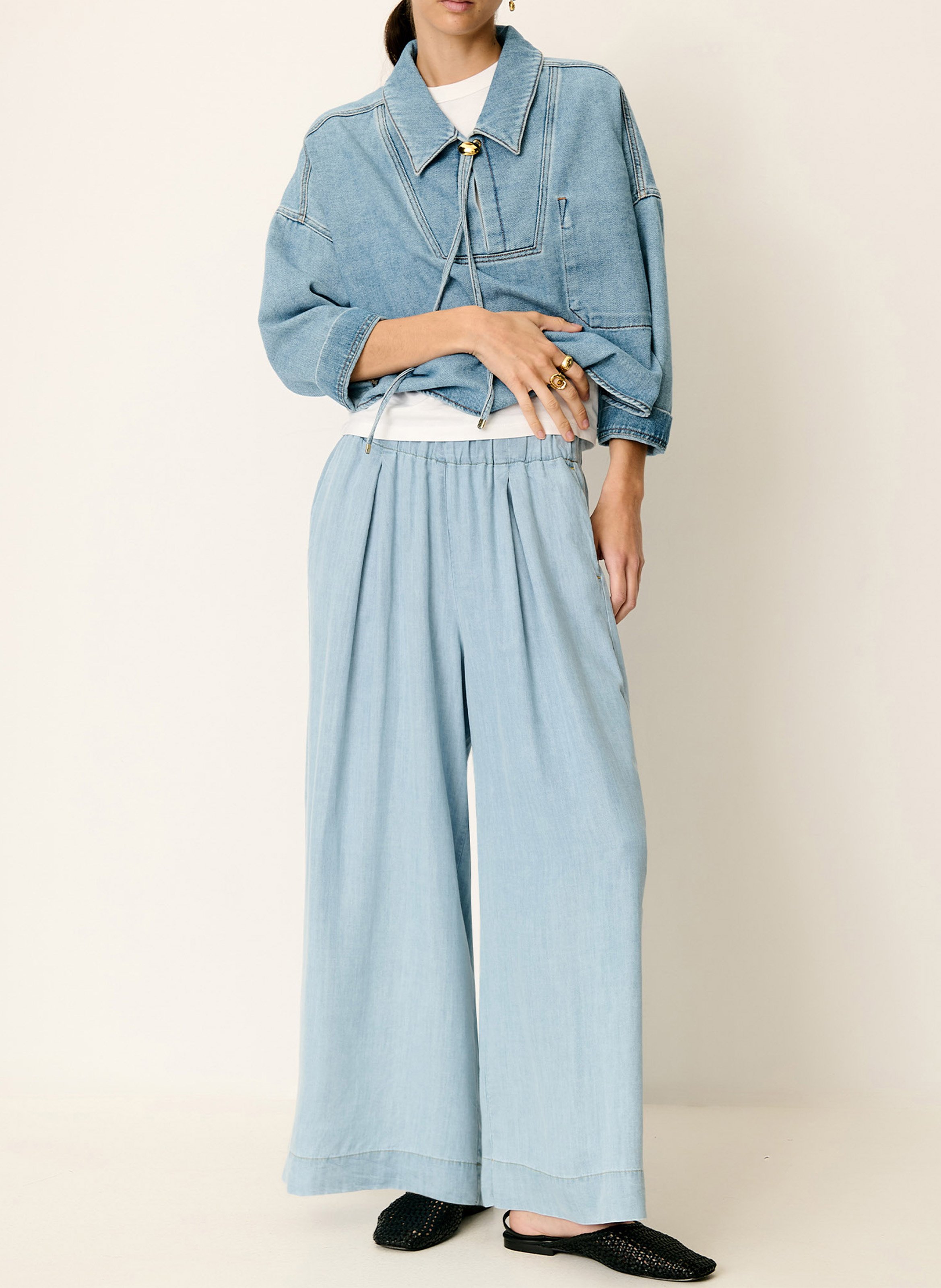 Pantalon large islanim SESSUN Bleu