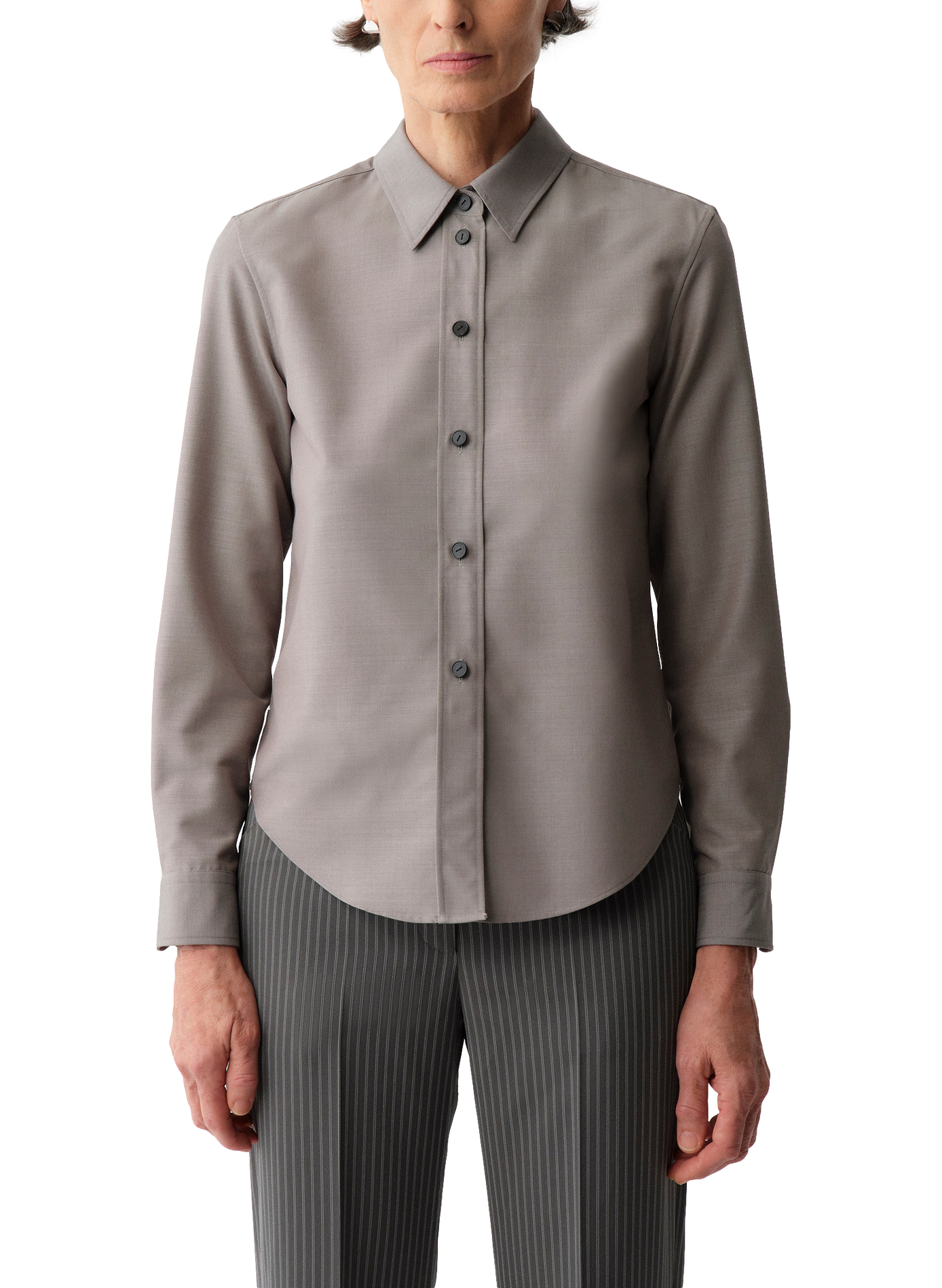 Sophie straight shirt in wool and silk CALVIN KLEIN COLLECTION Grey