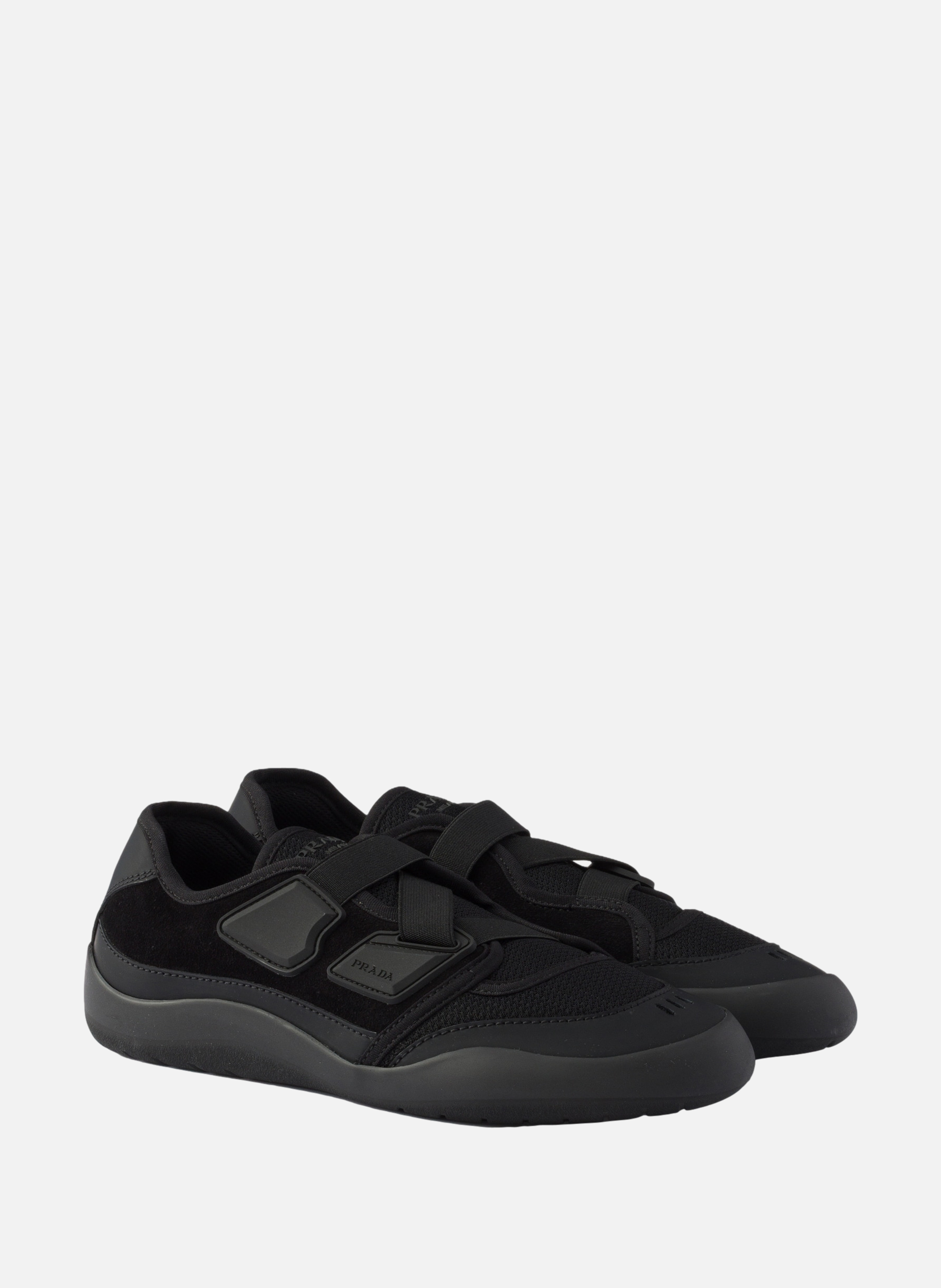 Sneakers speedrock en mesh technique et cuir PRADA Noir