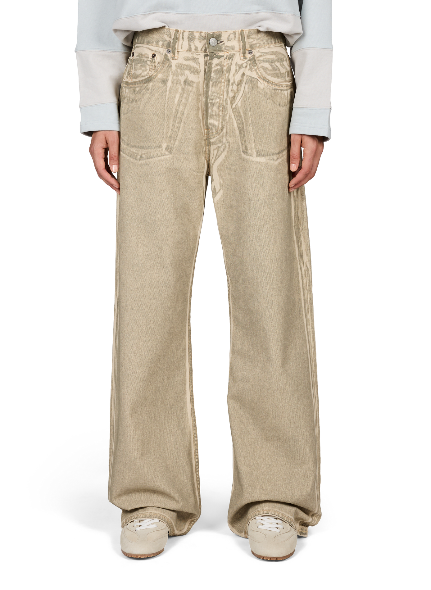 Weite Jeans aus gewaschener Baumwolle ACNE STUDIOS Beige