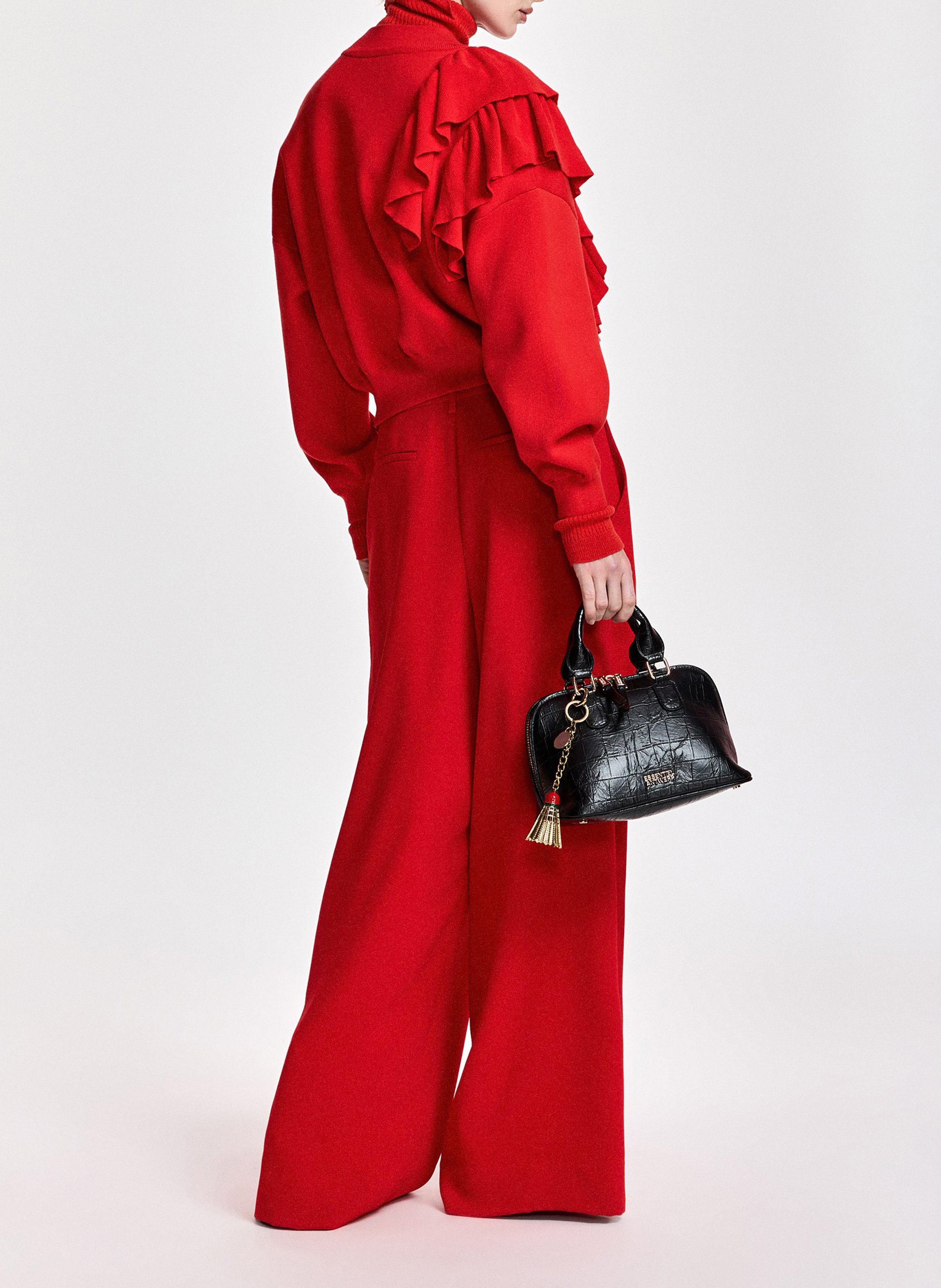 Cardigan oversize à volants kodi ESSENTIEL ANTWERP Rouge