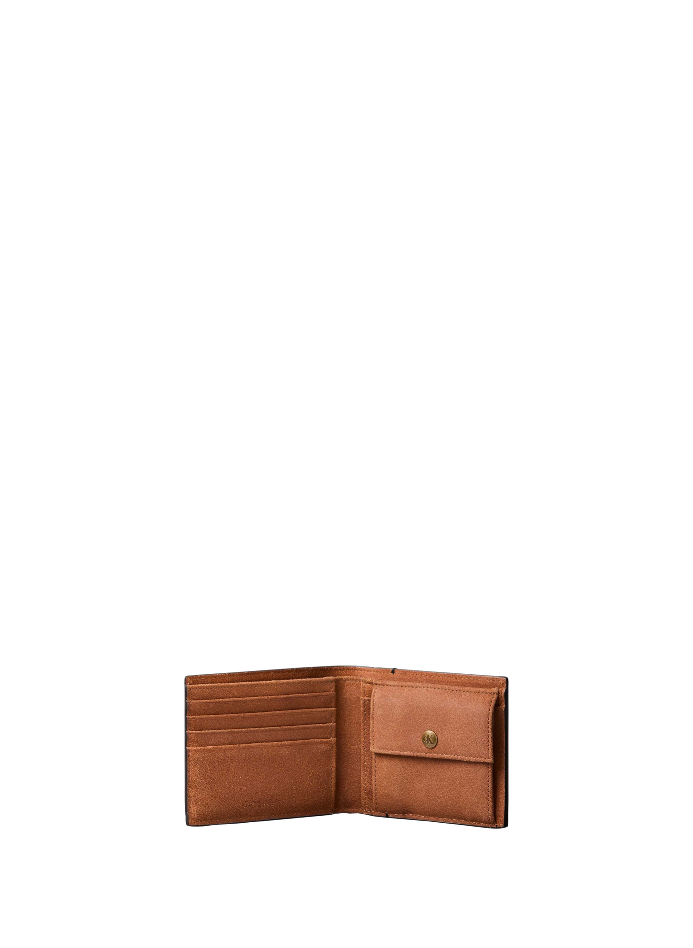 Leren portemonnee met logo CALVIN KLEIN Zwart