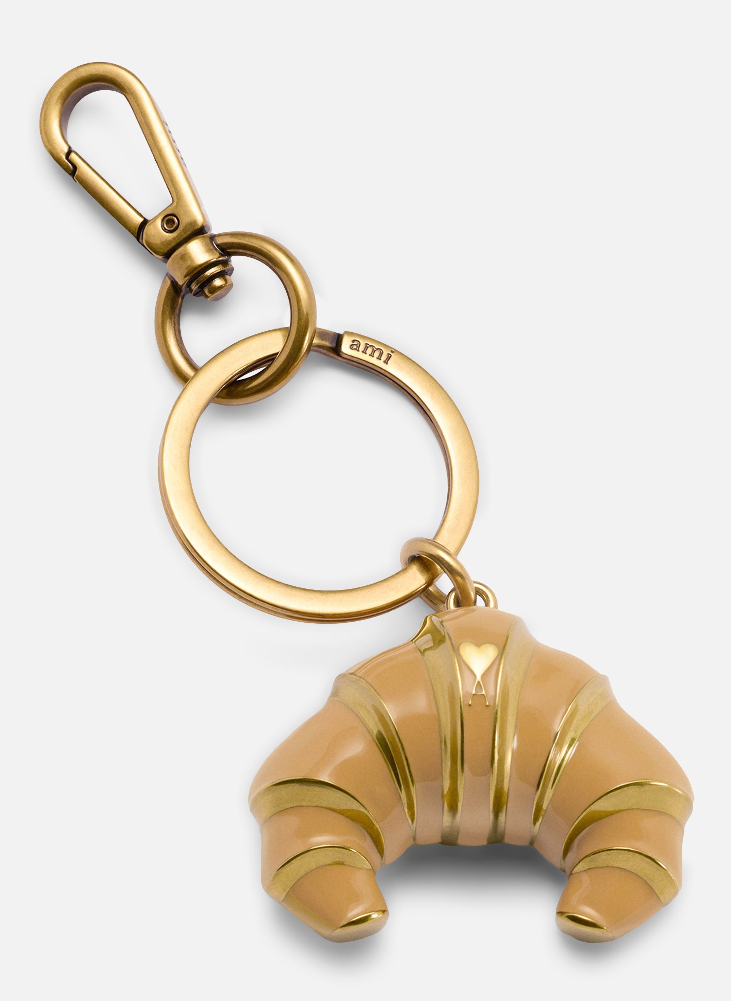 Porte-clés croissant ami de coeur unisexe AMI PARIS Orange