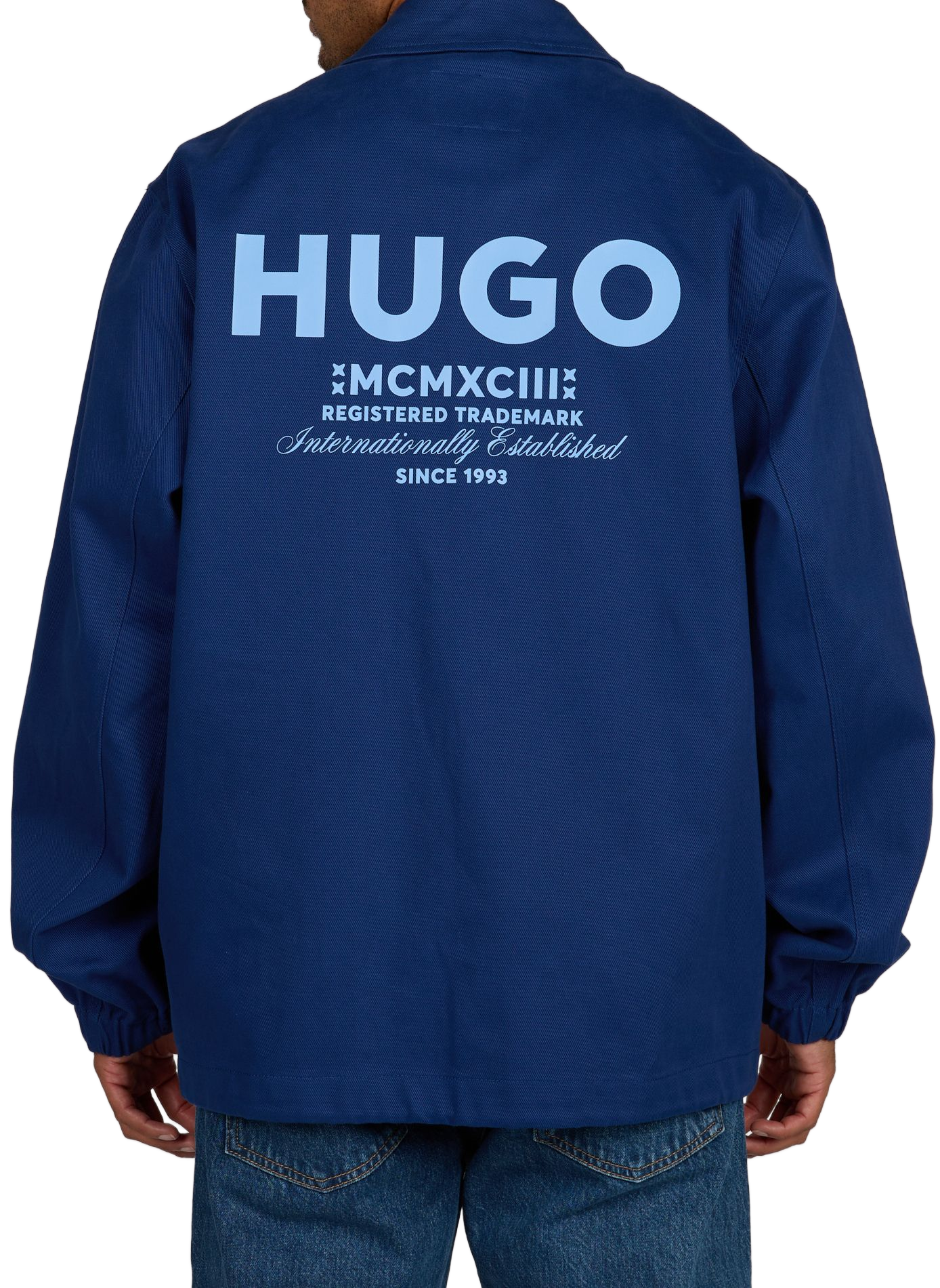 Gedrukte katoenen jas HUGO BLUE Blauw