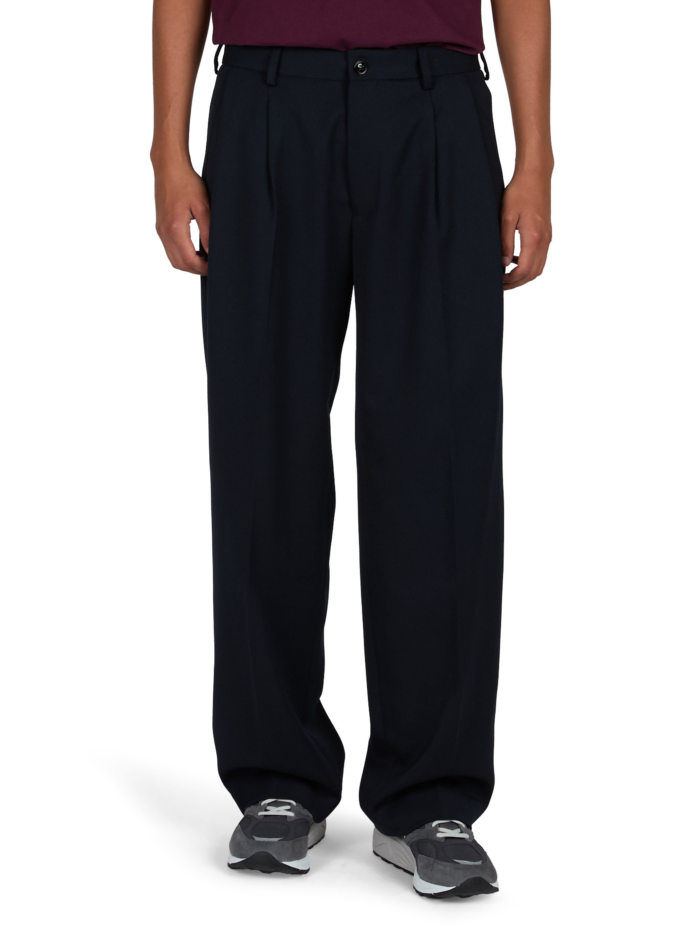 Straight-cut wool-blend trousers NN.07 Blue