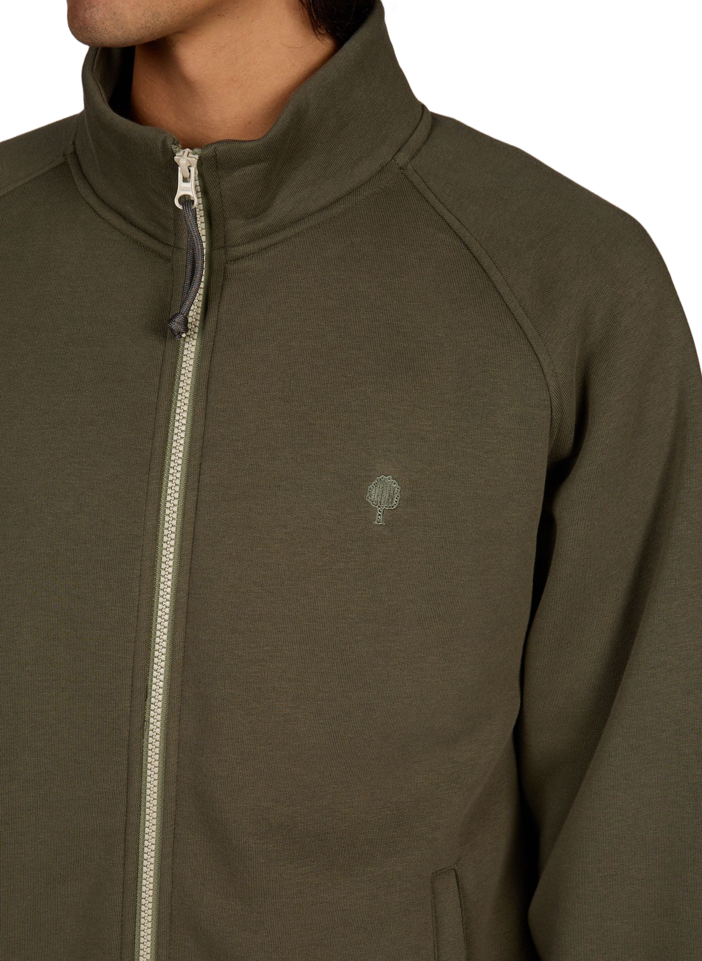 Straight sweatshirt with high neck in blended cotton FAGUO Green