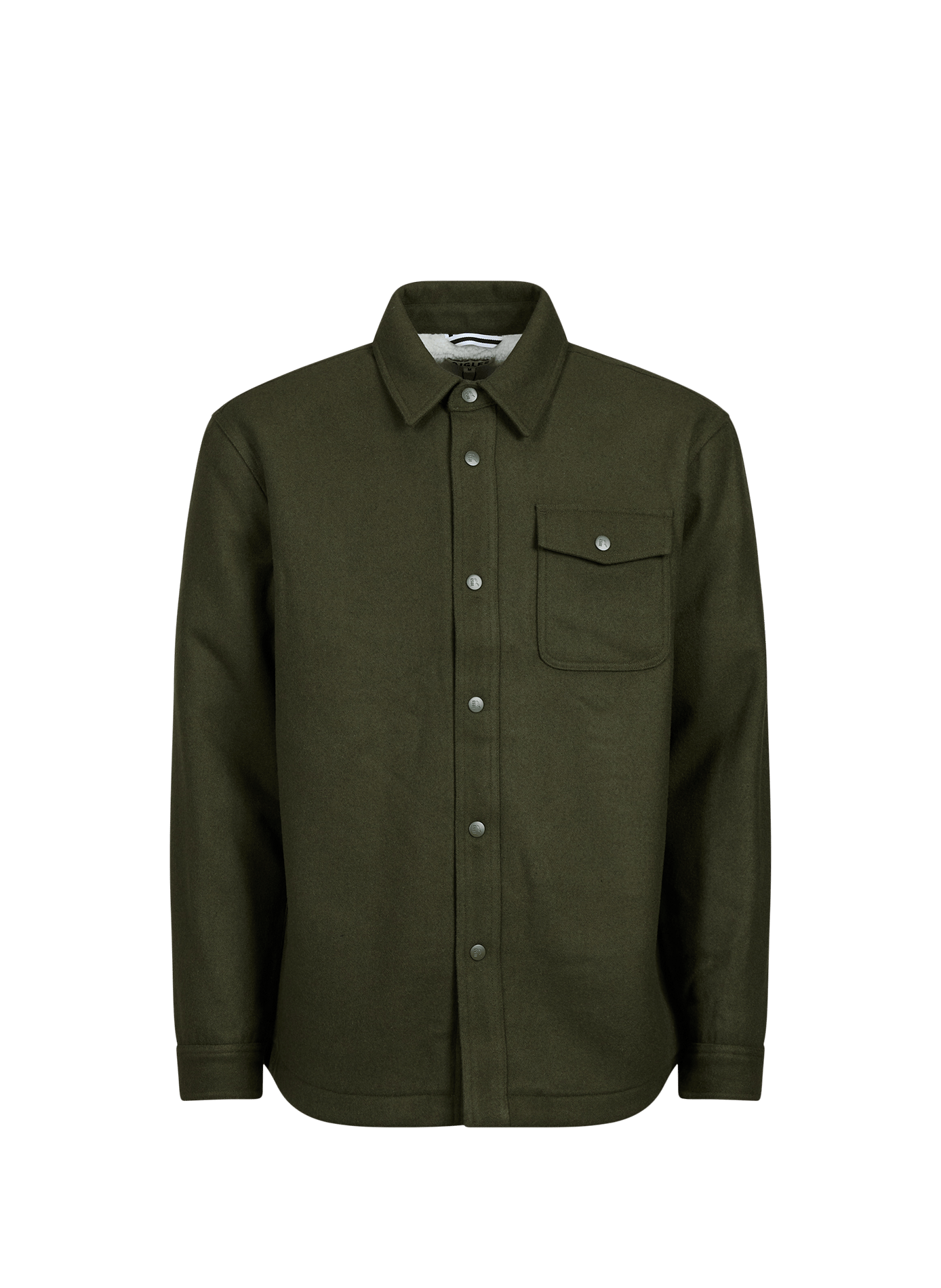 Wool overshirt with sherpa lining AIGLE Khaki