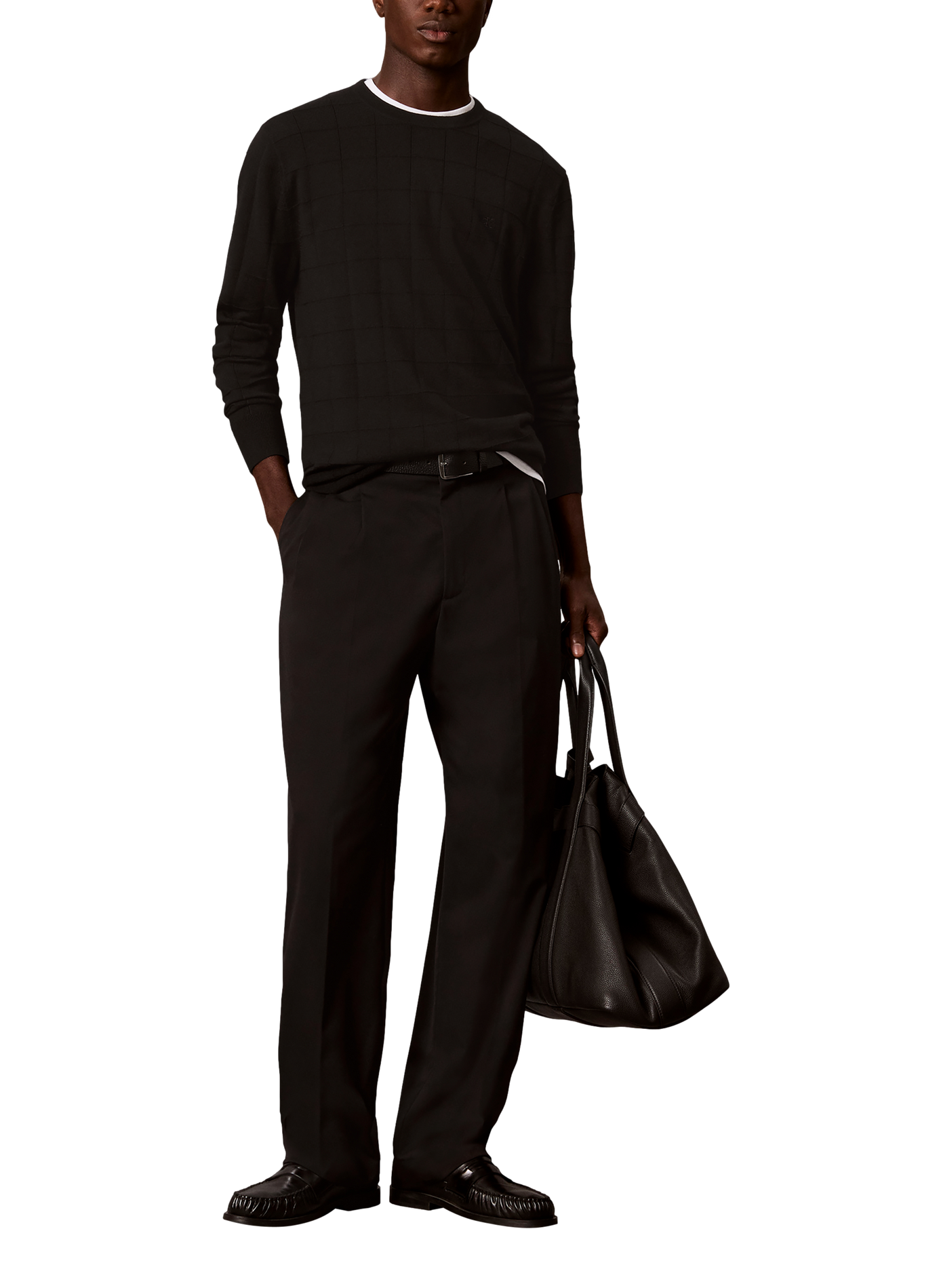 Straight merino wool jumper | Black CALVIN KLEIN Men
