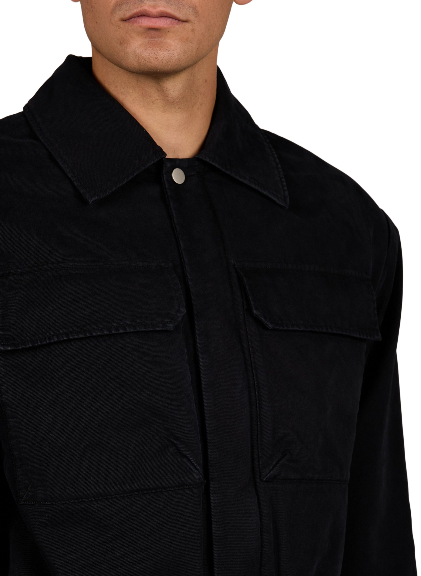Straight cotton jacket with belt detail ENTIRE STUDIOS Black